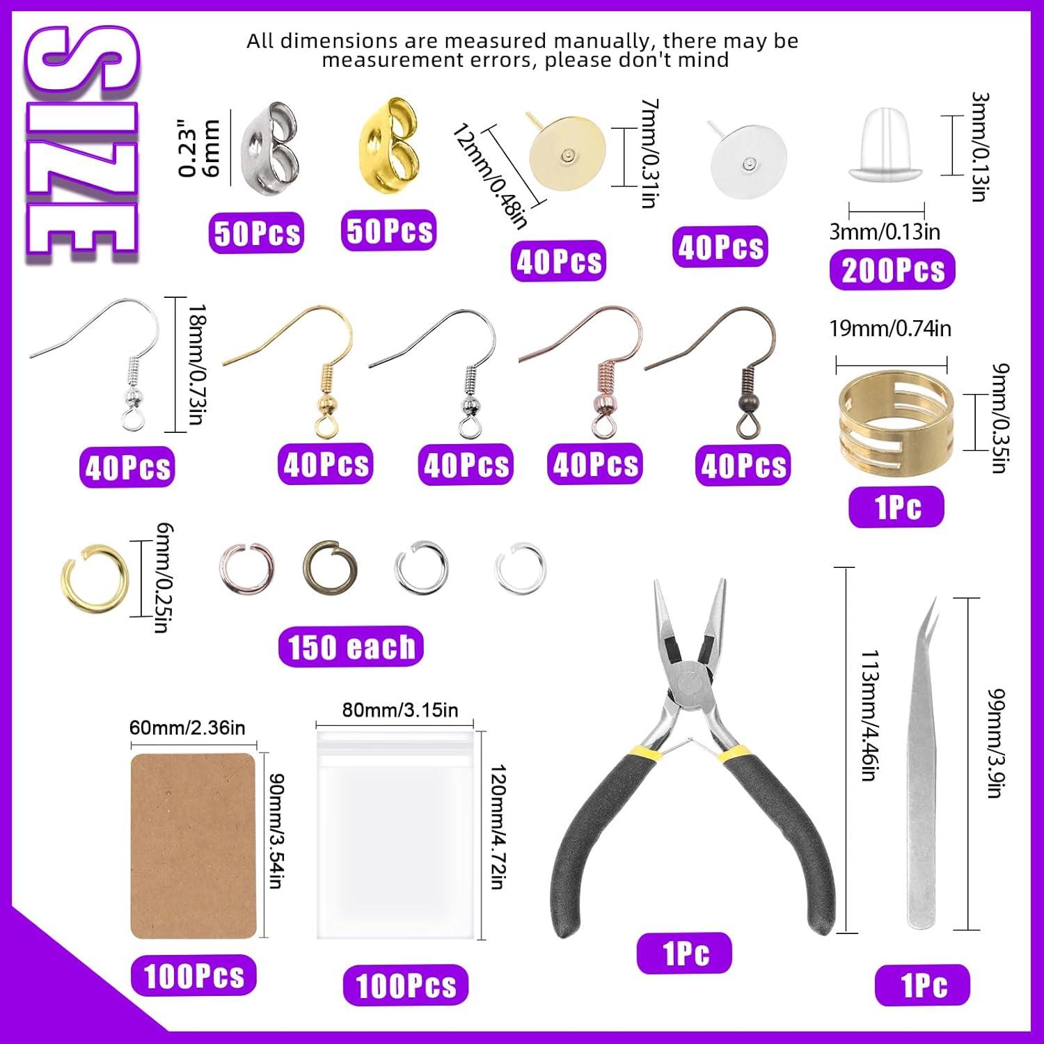 Kit de Hacer Pendientes Swpeet 1533 Piezas con Ganchos y Anillas