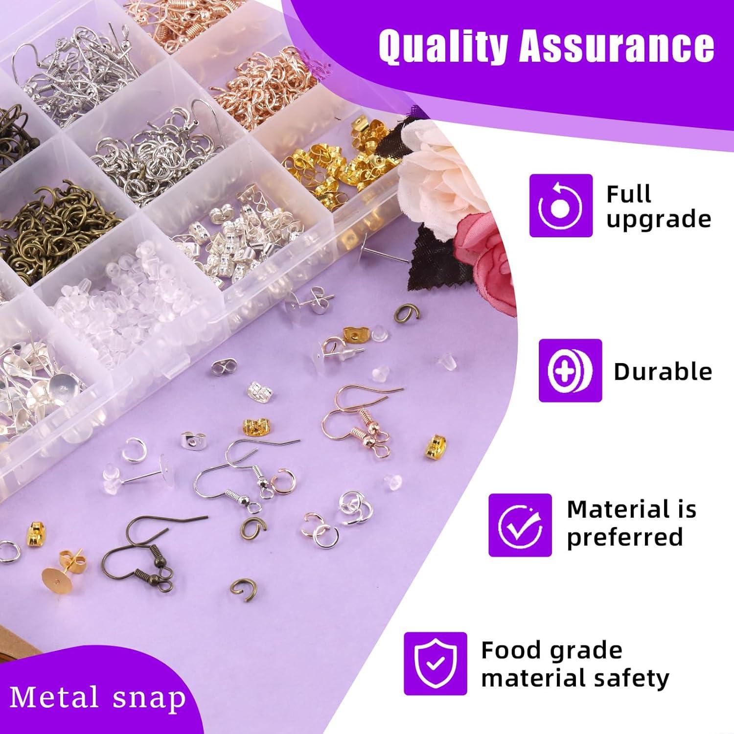 Kit de Hacer Pendientes Swpeet 1533 Piezas con Ganchos y Anillas