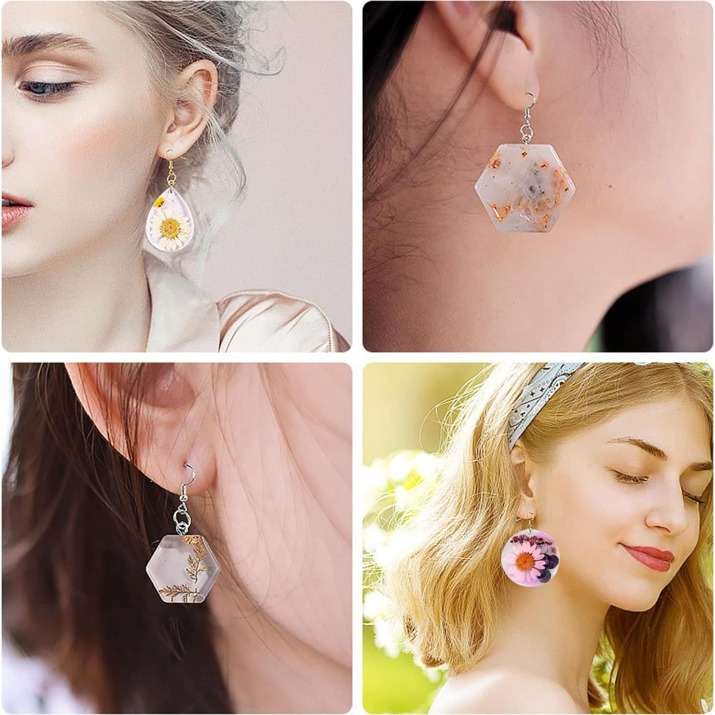 12 Moldes de Silicona para Aretes MAMUNU - Resina Epóxica