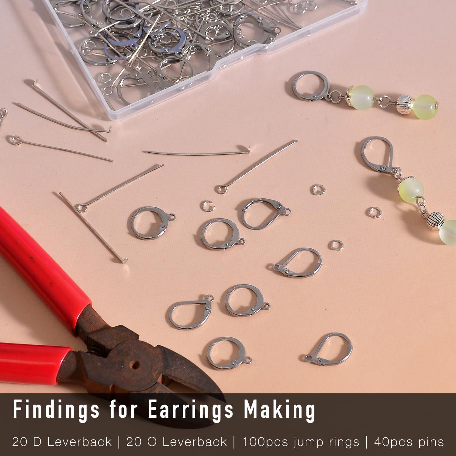 Set de 180 Piezas Ganchos Leverback Stino Plata Hipoalergénicos