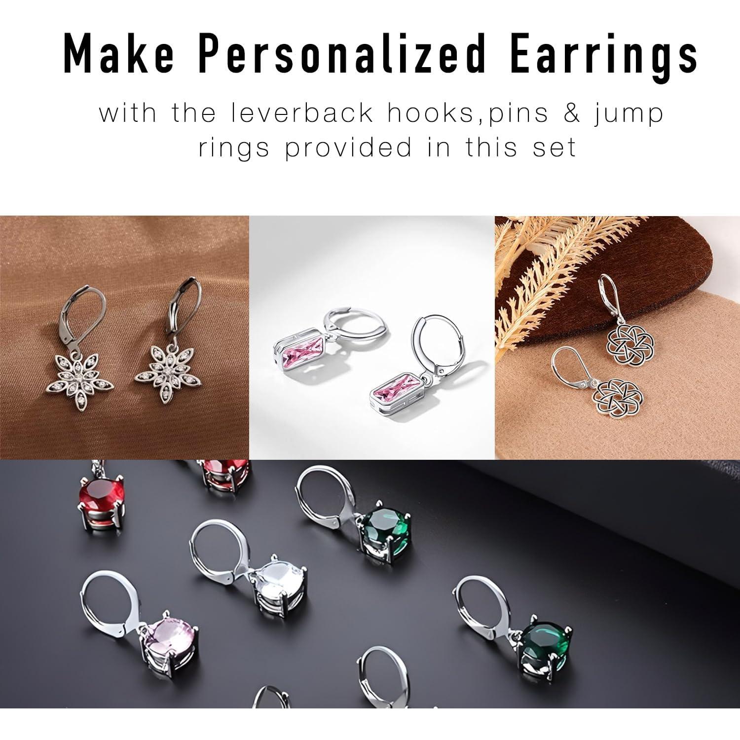 Set de 180 Piezas Ganchos Leverback Stino Plata Hipoalergénicos