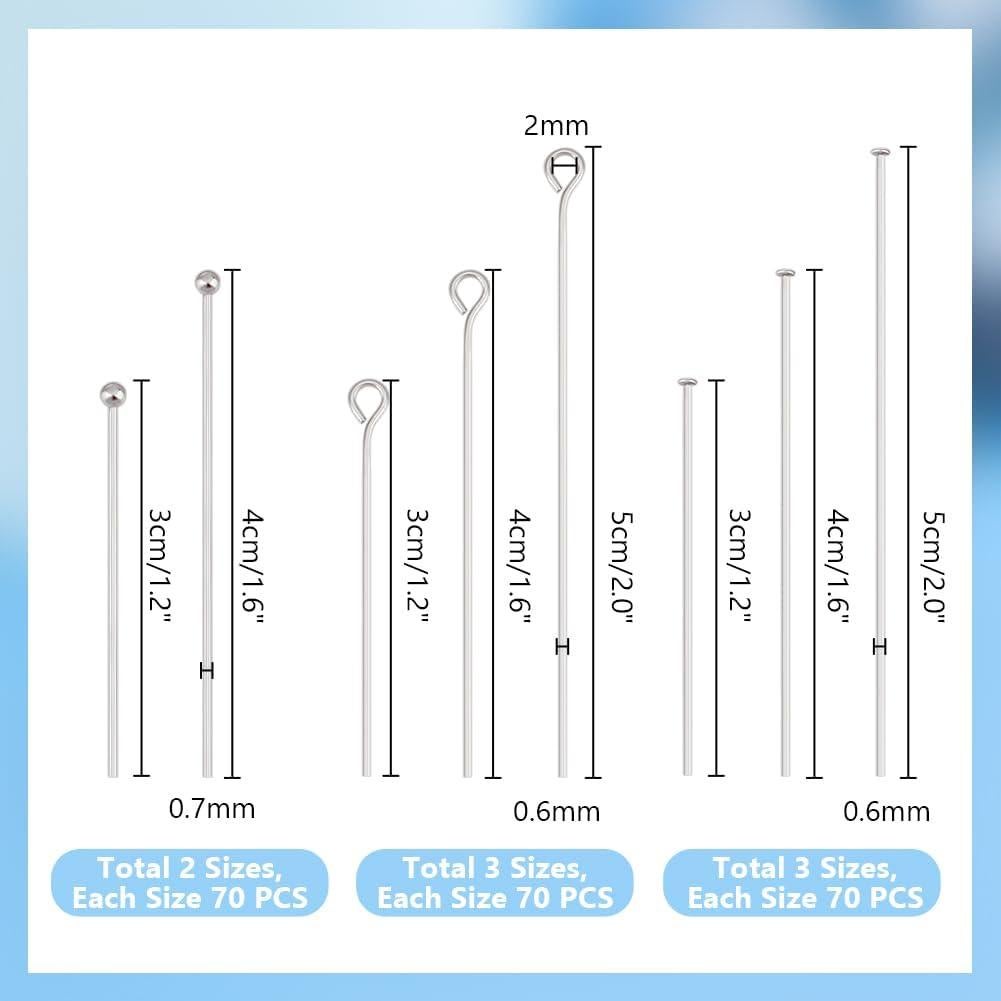 Pasadores de Ojo Acero Inoxidable PH PandaHall 560pcs 30-50mm