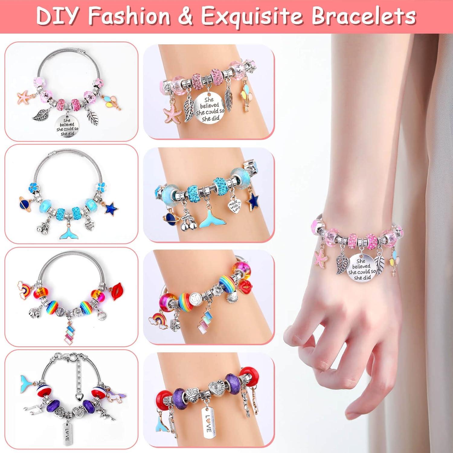 Kit de Pulseras de Encanto Mckanti 180 Piezas Unicornio Sirena