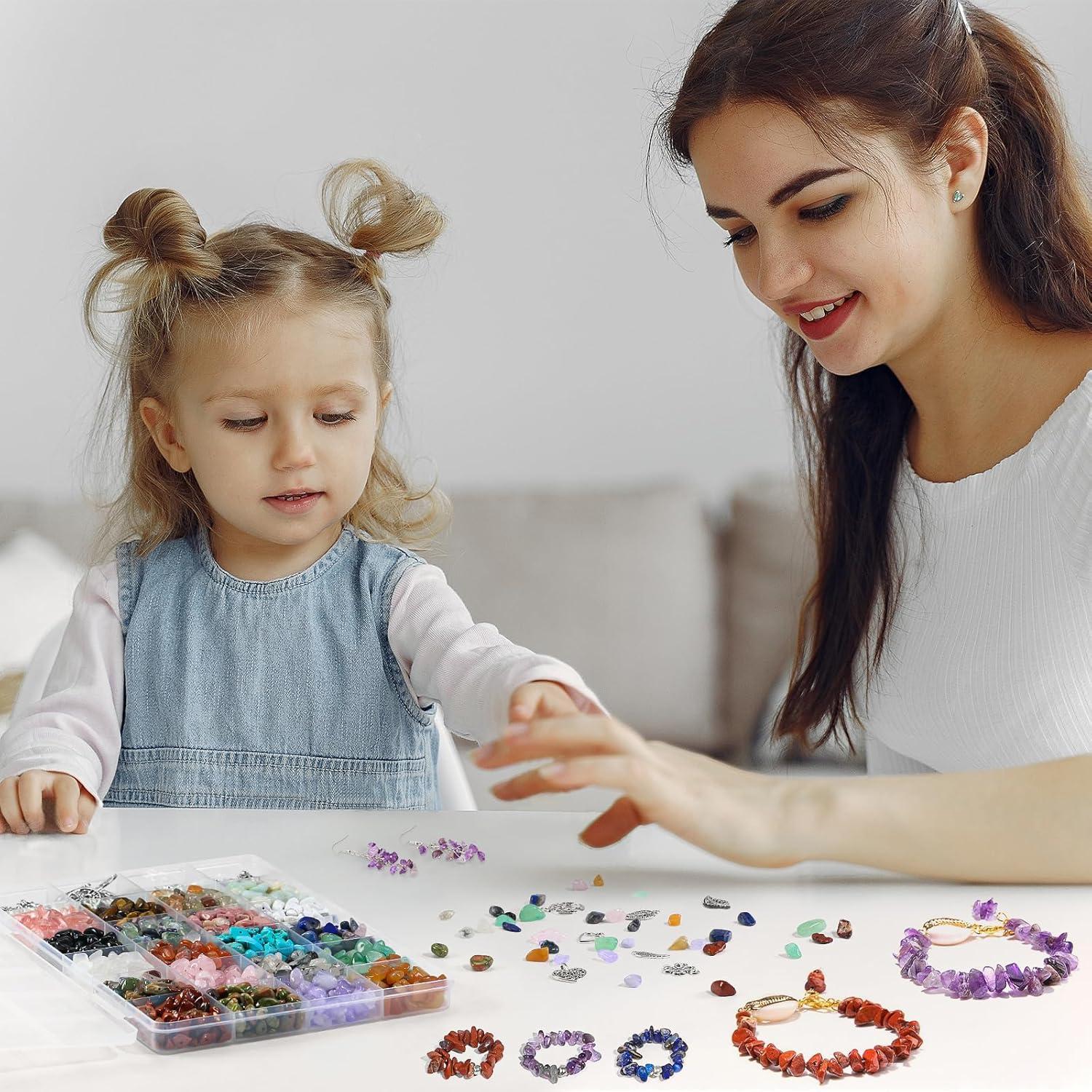 Kit de Fabricación de Joyas Ouubuuy 1200pcs Cristales y Cuentas