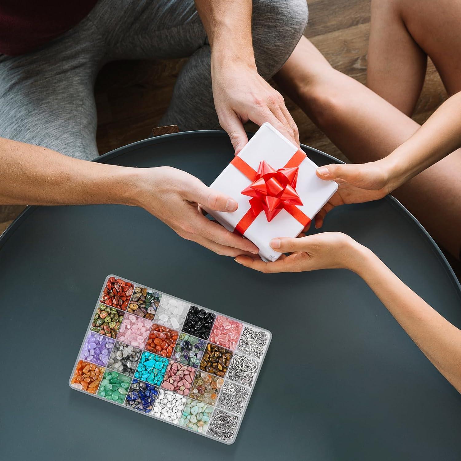 Kit de Fabricación de Joyas Ouubuuy 1200pcs Cristales y Cuentas