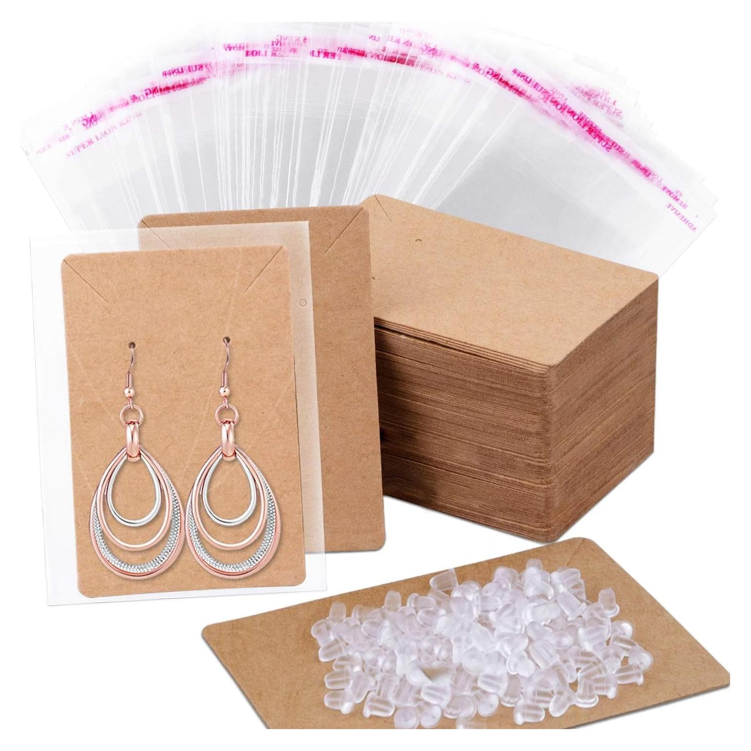 Tarjetas para Pendientes Anezus 100 Pcs Kraft 8.9x6.4 cm