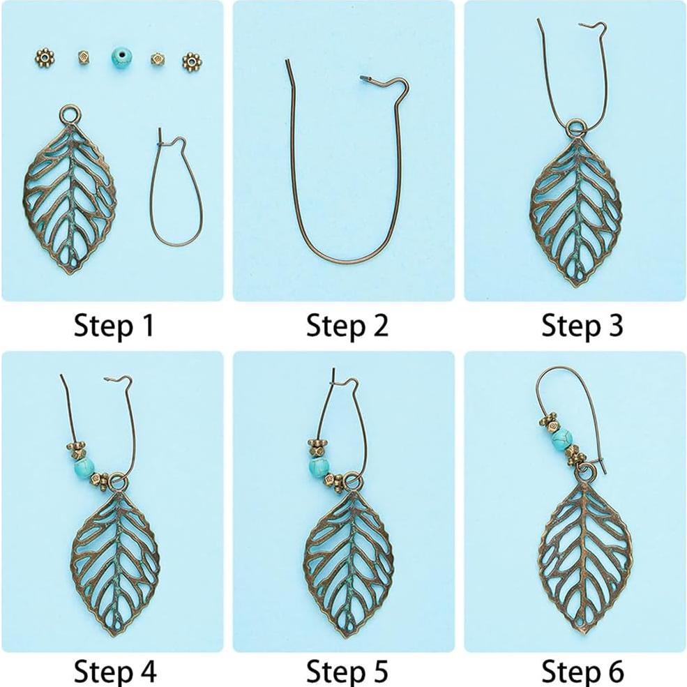 Kit de Joyería DIY SUNNYCLUE 9 Pares Aretes Colgantes Turquesa