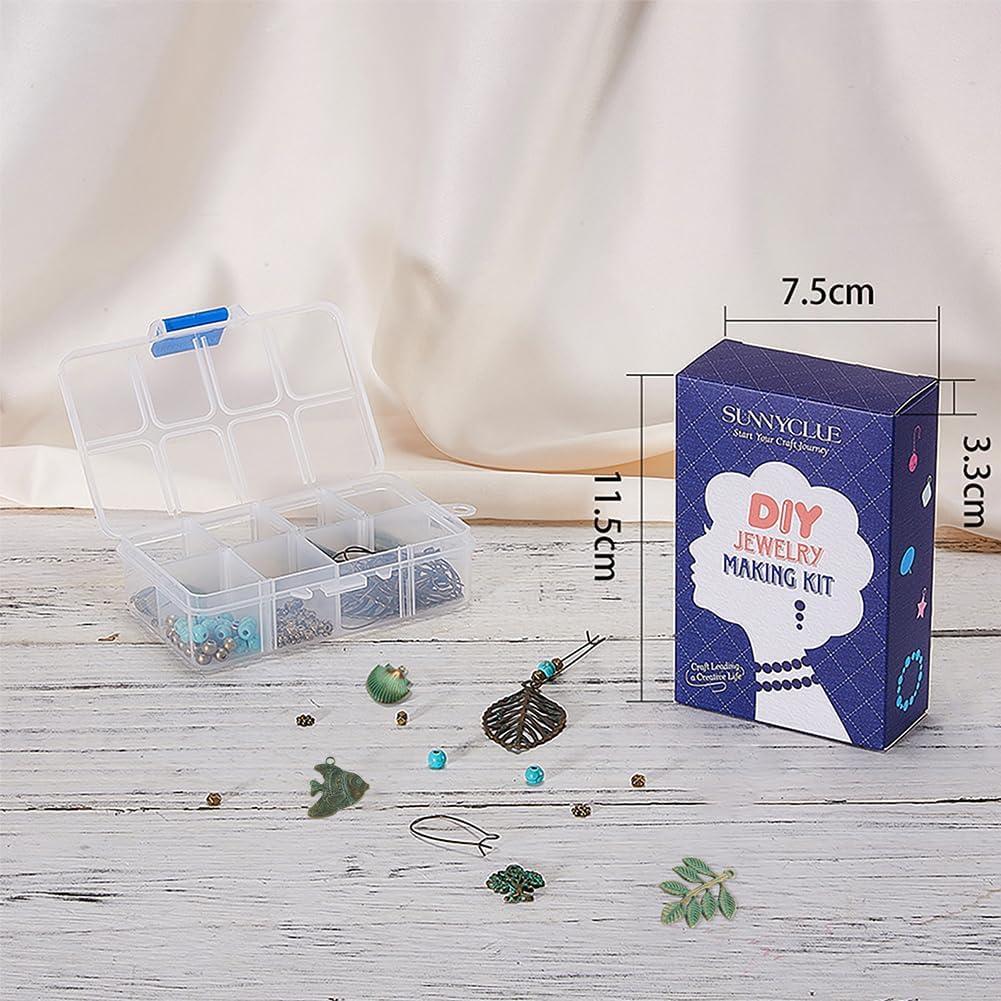 Kit de Joyería DIY SUNNYCLUE 9 Pares Aretes Colgantes Turquesa