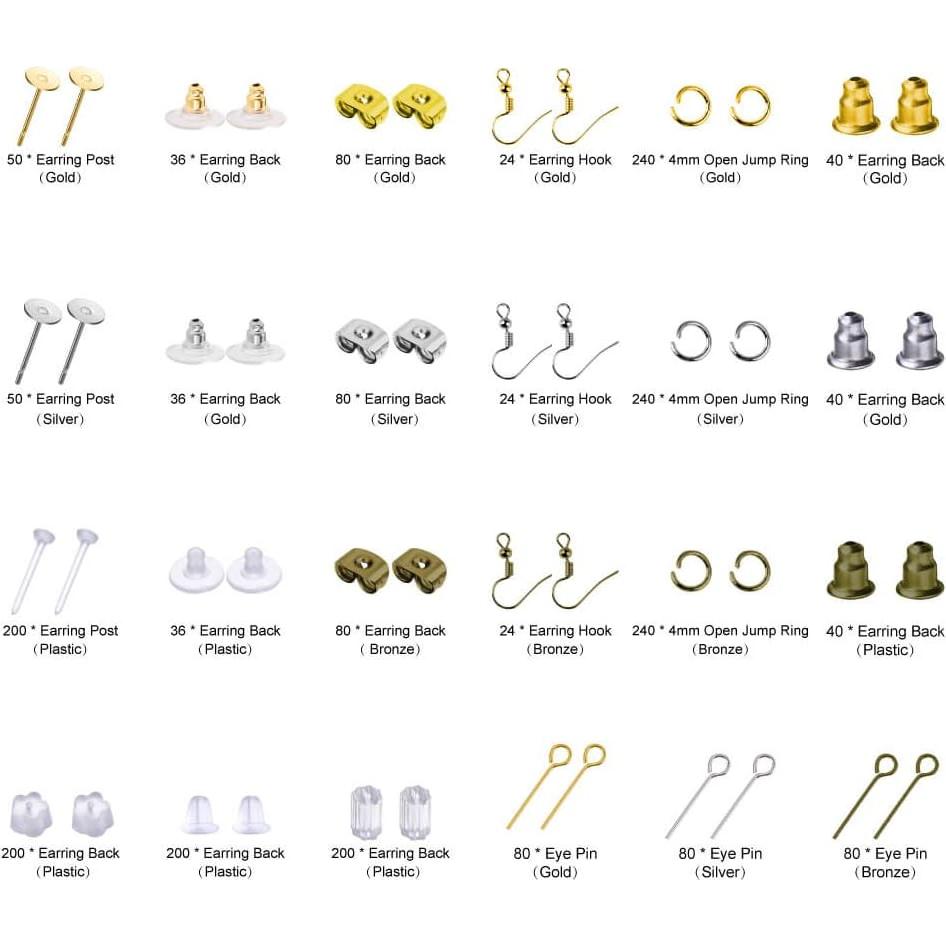 Kit de Suministros para Hacer Pendientes Paxcoo 2400 Piezas