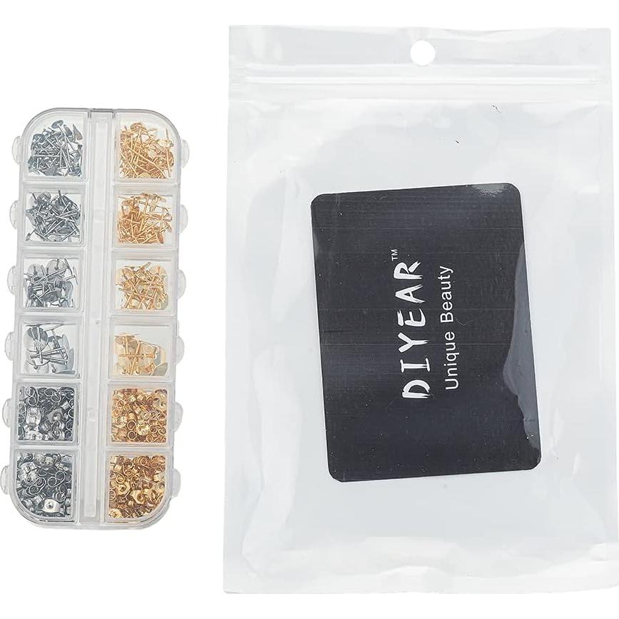 Kit de Aretes DIY 400 Piezas Acero Inoxidable 316L Oro