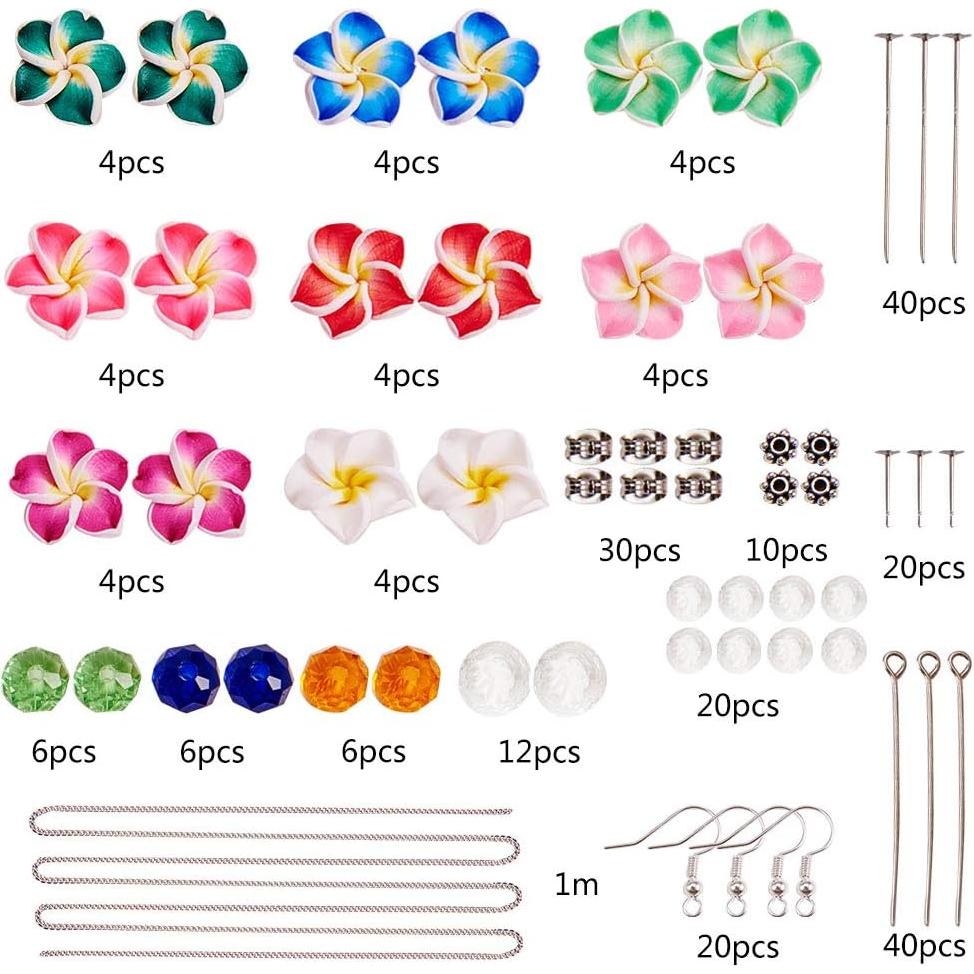 Kit de Joyería DIY SUNNYCLUE 16 Pares Pendientes Flores 3D