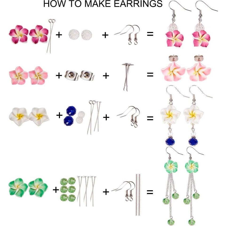 Kit de Joyería DIY SUNNYCLUE 16 Pares Pendientes Flores 3D