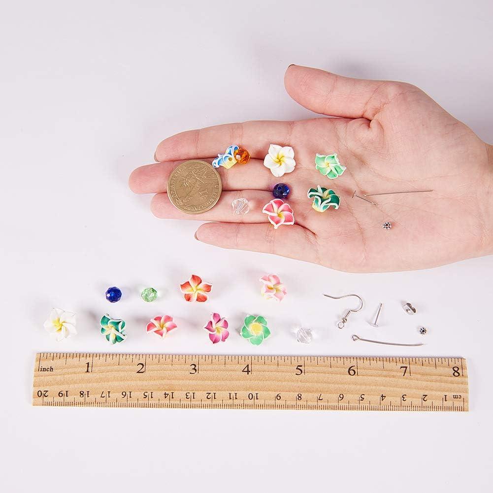 Kit de Joyería DIY SUNNYCLUE 16 Pares Pendientes Flores 3D