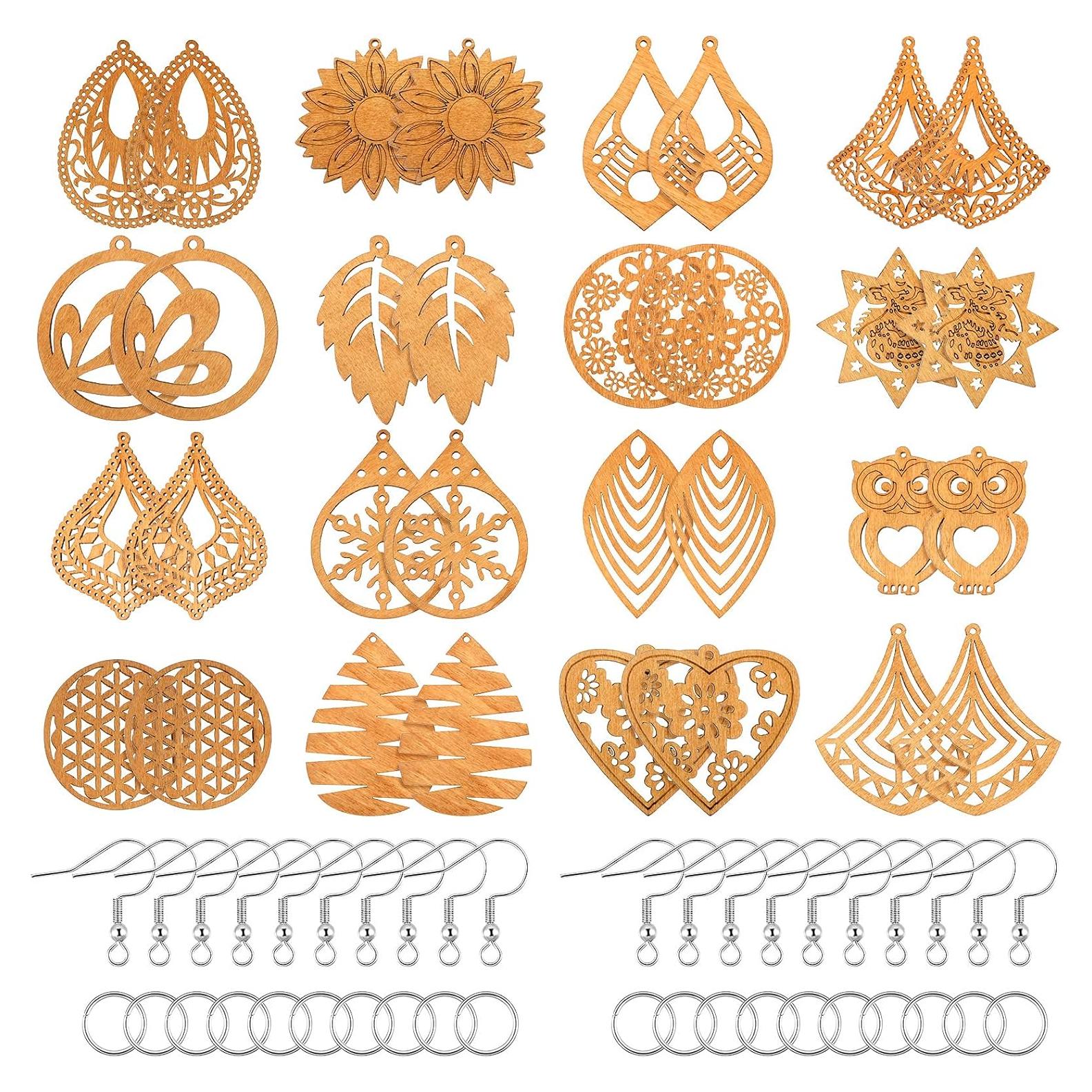 Kit de Fabricación de Pendientes de Madera Hicarer 182 Piezas