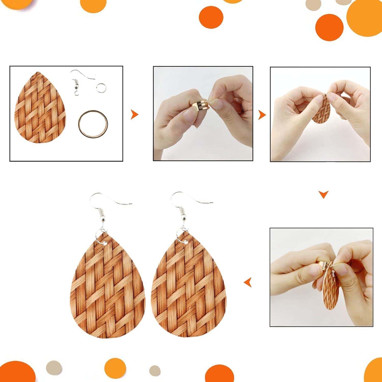 Kit de Fabricación de Pendientes AOUXSEEM 401 Piezas Cuero Sintético