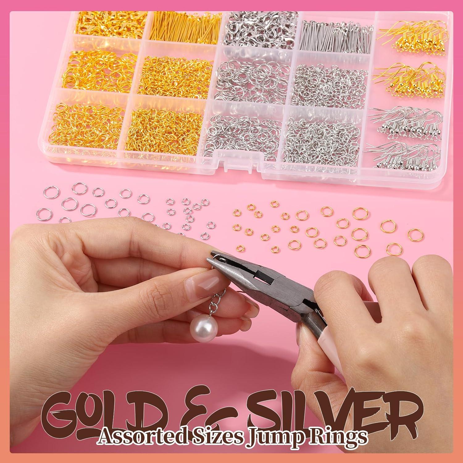 Kit de Suministros para Hacer Joyas LEOBRO 1200PCS Oro Plata