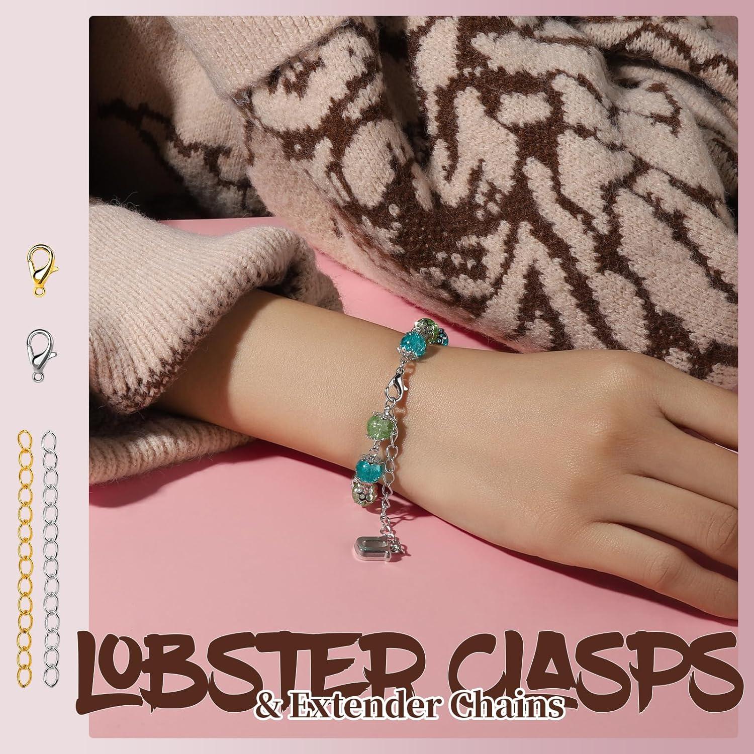 Kit de Suministros para Hacer Joyas LEOBRO 1200PCS Oro Plata