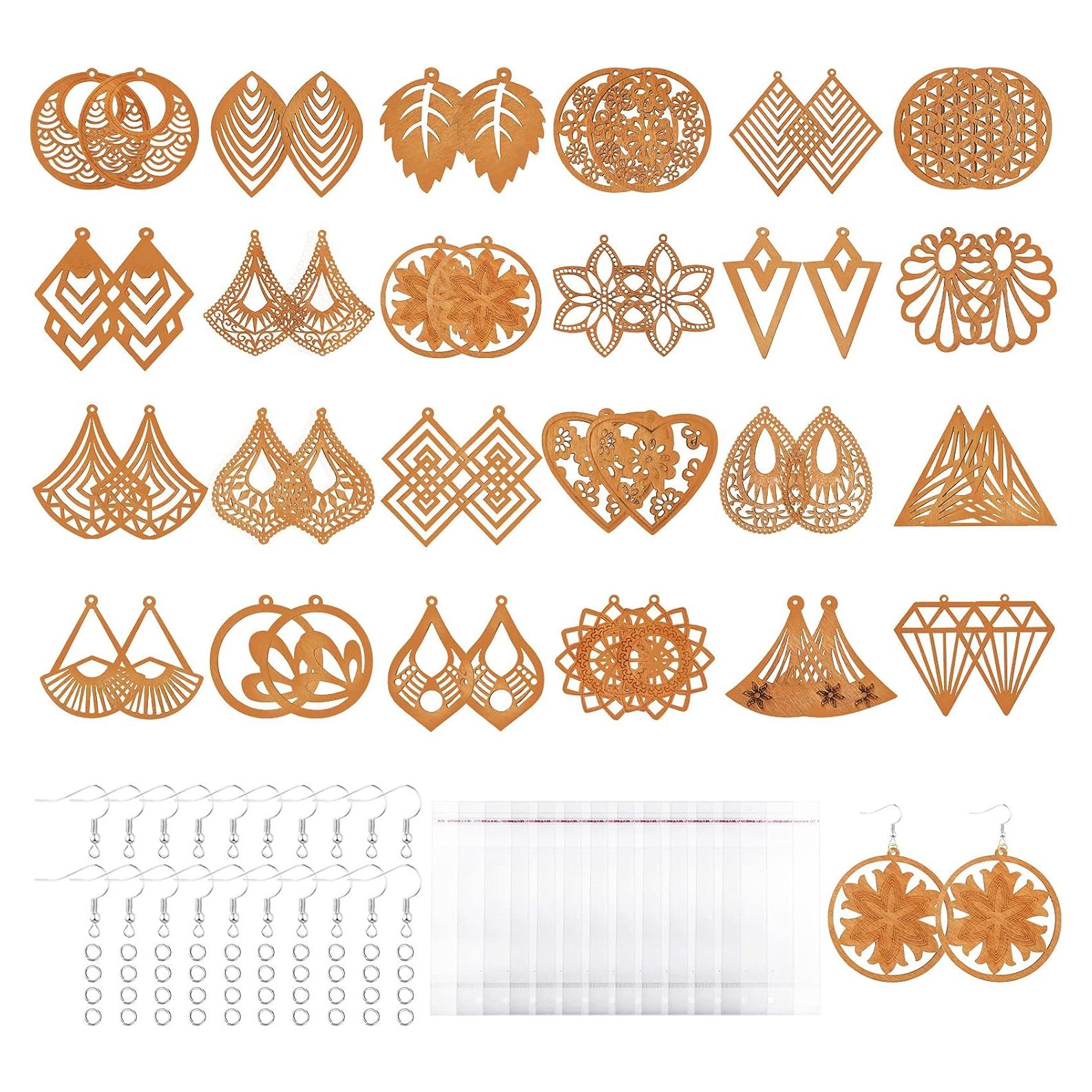 Kit de Joyería Hicarer 222 Piezas Pendientes Madera DIY