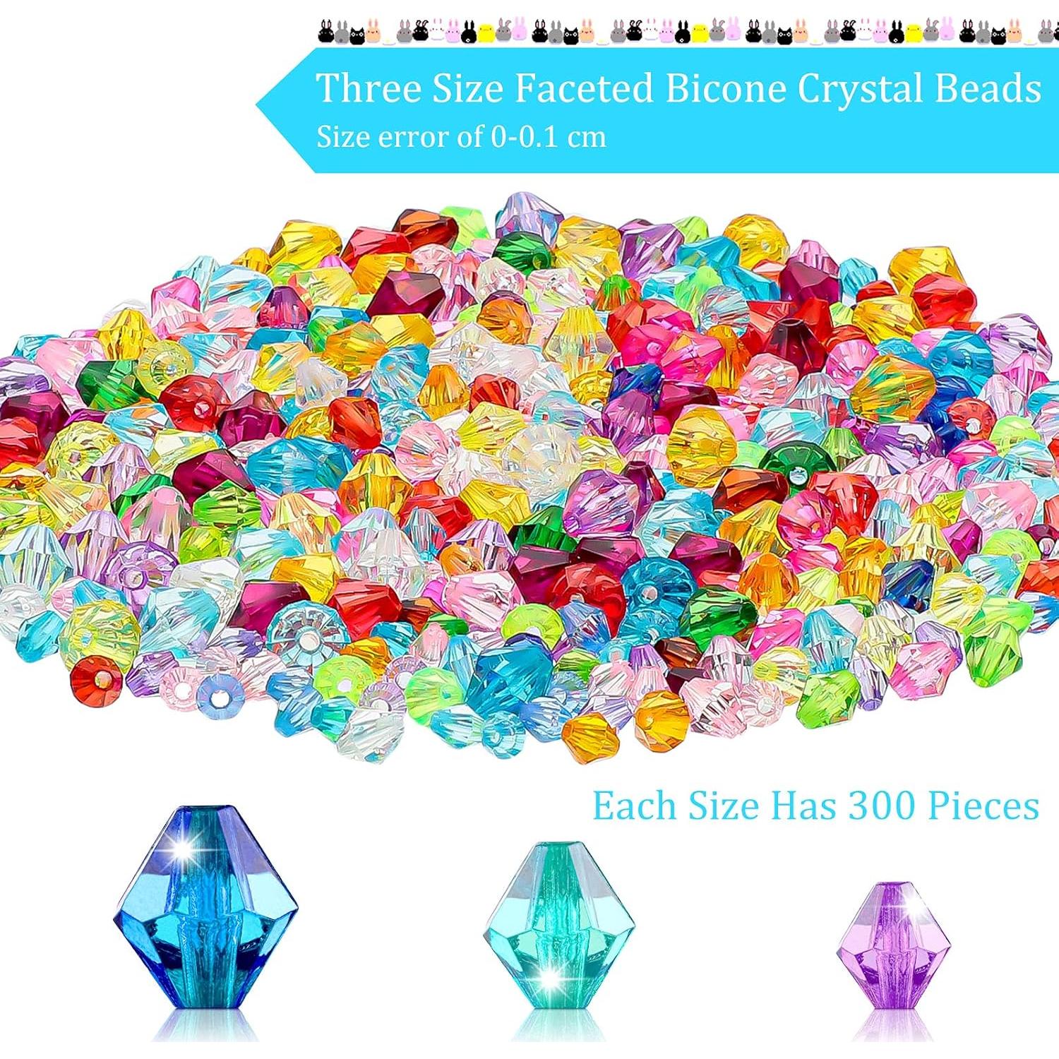 900 Cuentas de Cristal Bicone Facetadas Multicolor 6-10mm