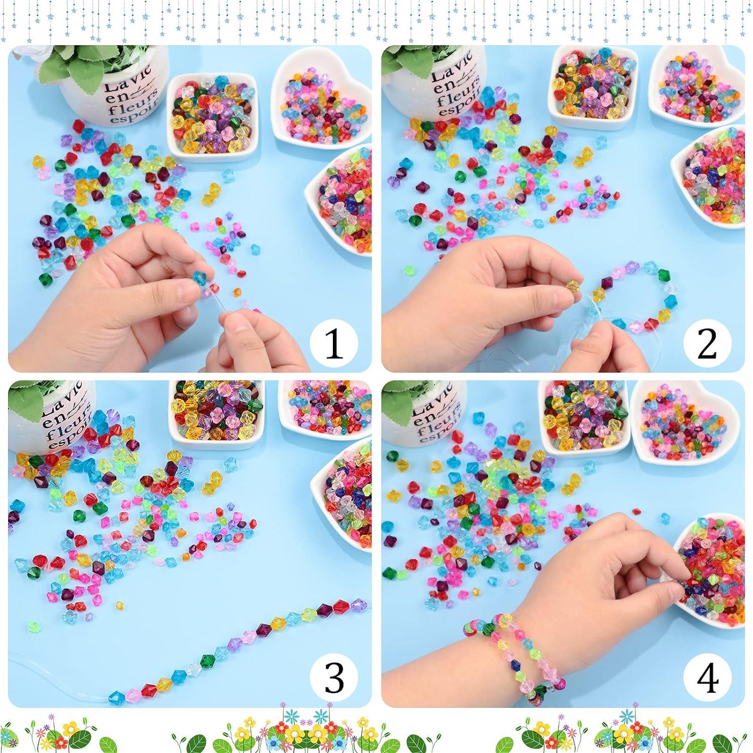 900 Cuentas de Cristal Bicone Facetadas Multicolor 6-10mm