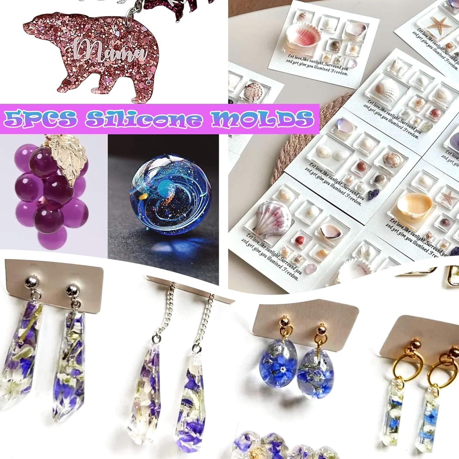 Kit de Resina UV JILLSKY 300g con Luz y Moldes para Joyería