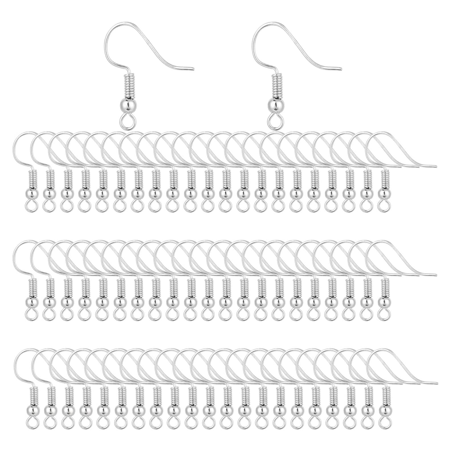 Ganchos de Aretes Bylion 400 Piezas Acero Inoxidable Plata