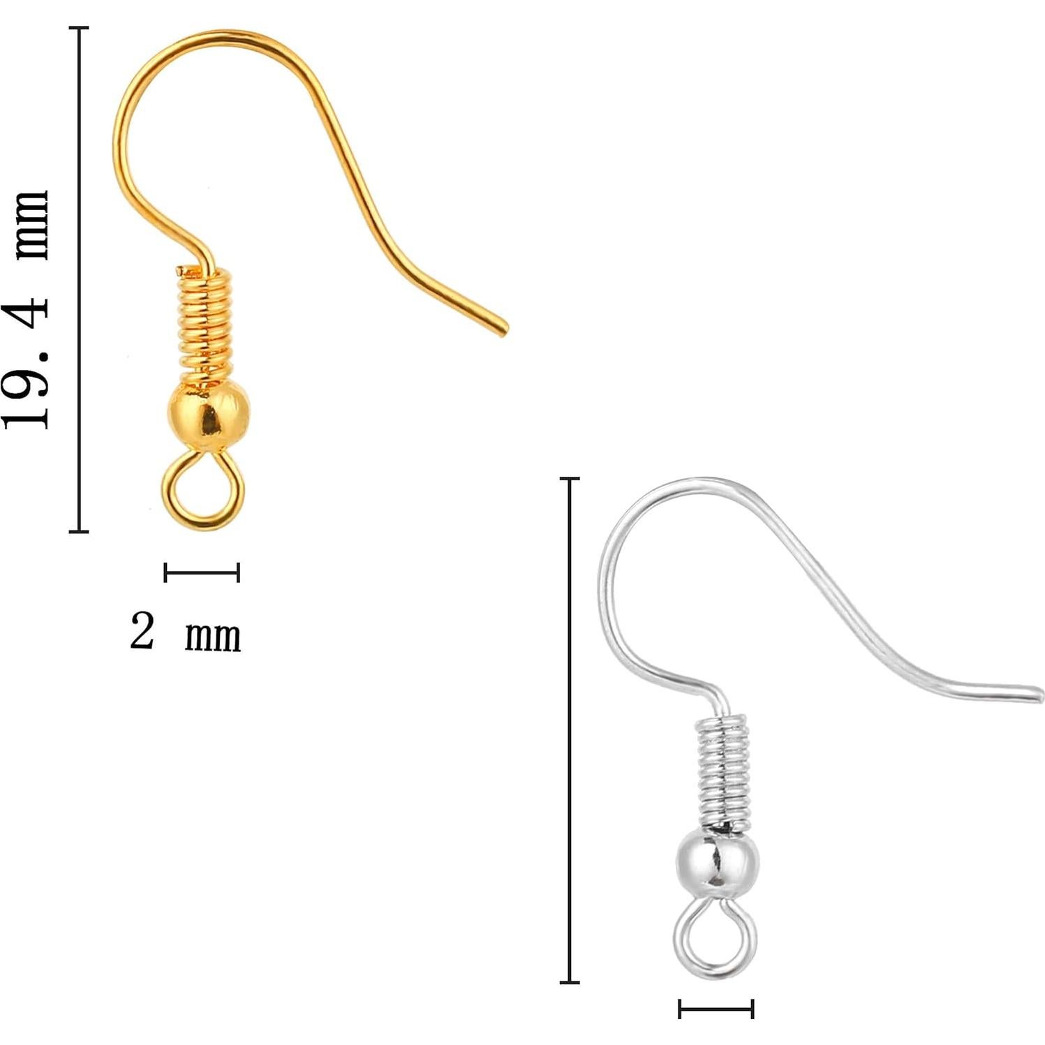 Ganchos de Aretes Bylion 400 Piezas Acero Inoxidable Plata