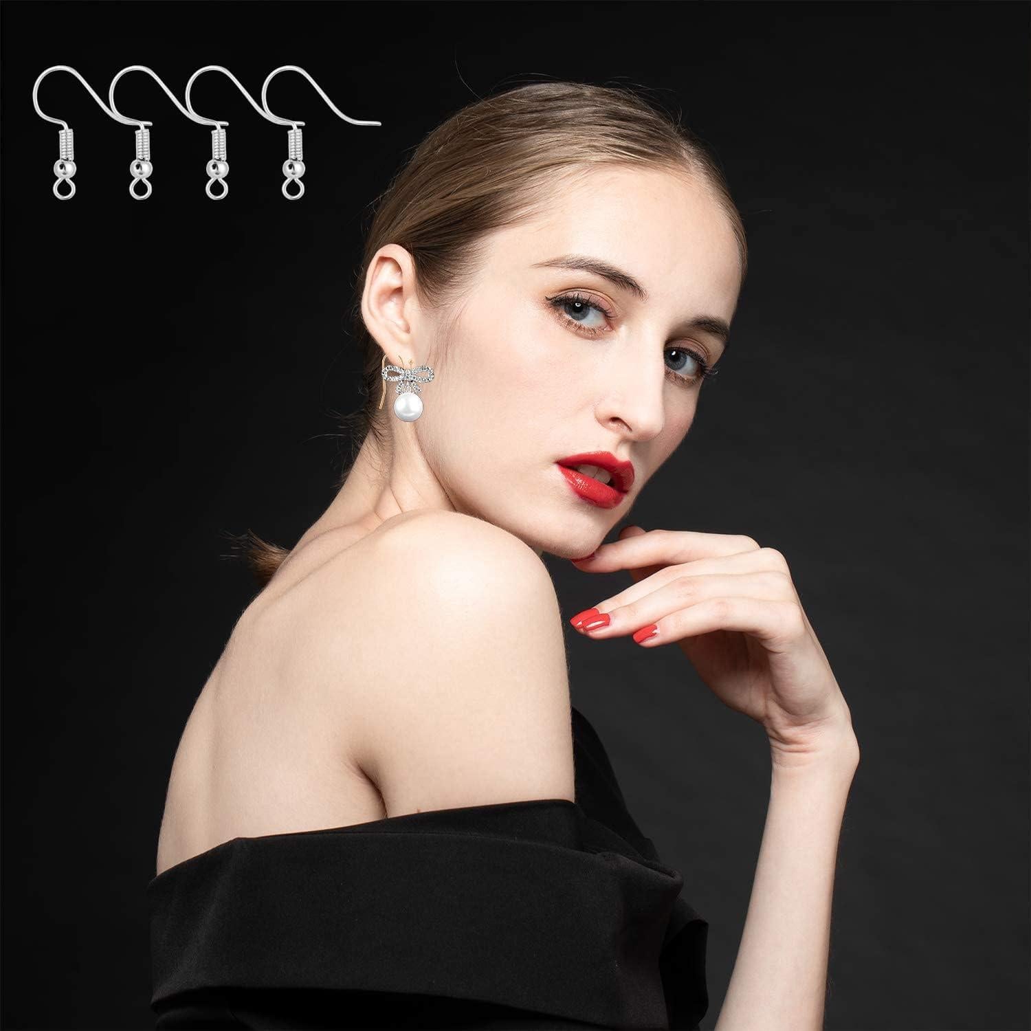 Ganchos de Aretes Bylion 400 Piezas Acero Inoxidable Plata