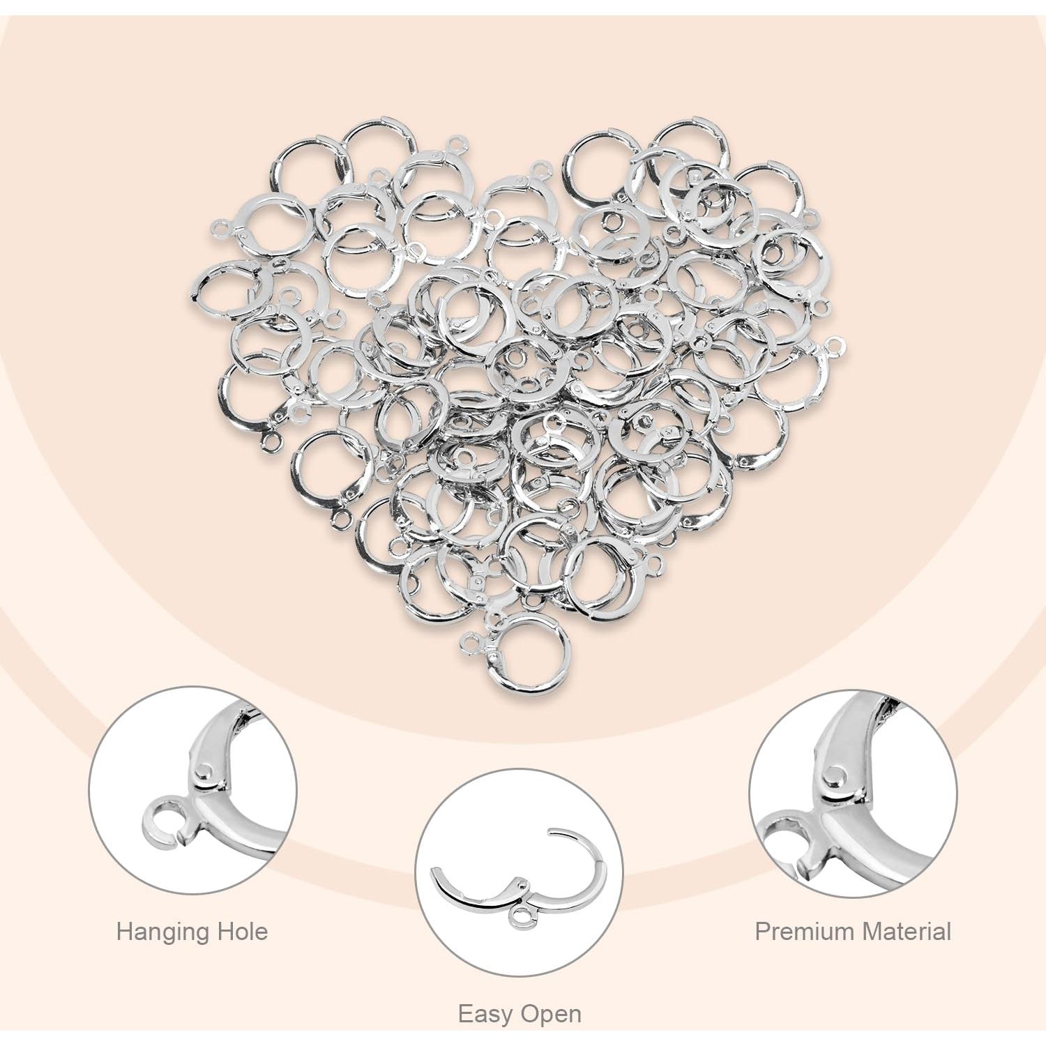 60 Ganchos de Aretes Huggie Rellenos de Plata Hipoalergénicos