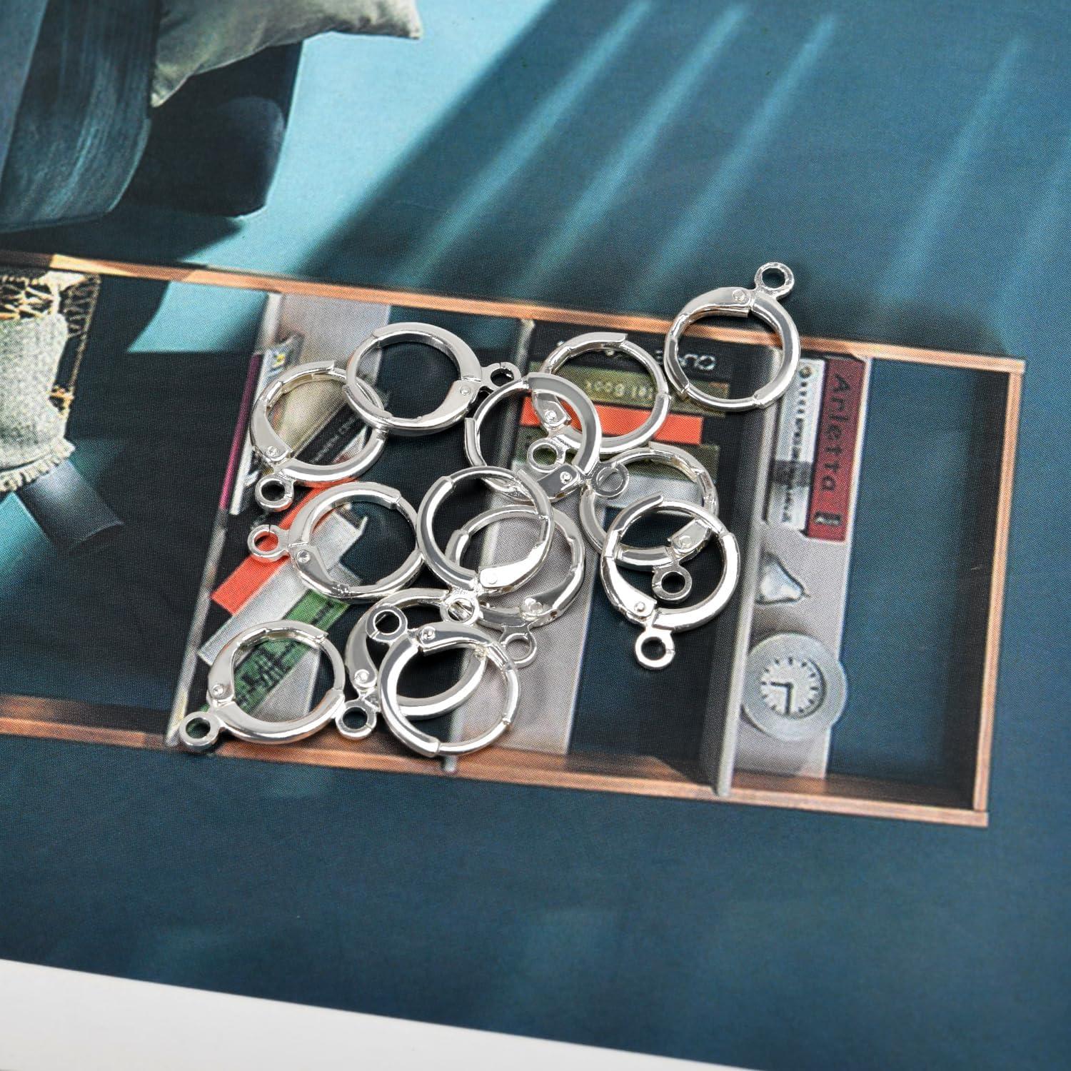 60 Ganchos de Aretes Huggie Rellenos de Plata Hipoalergénicos