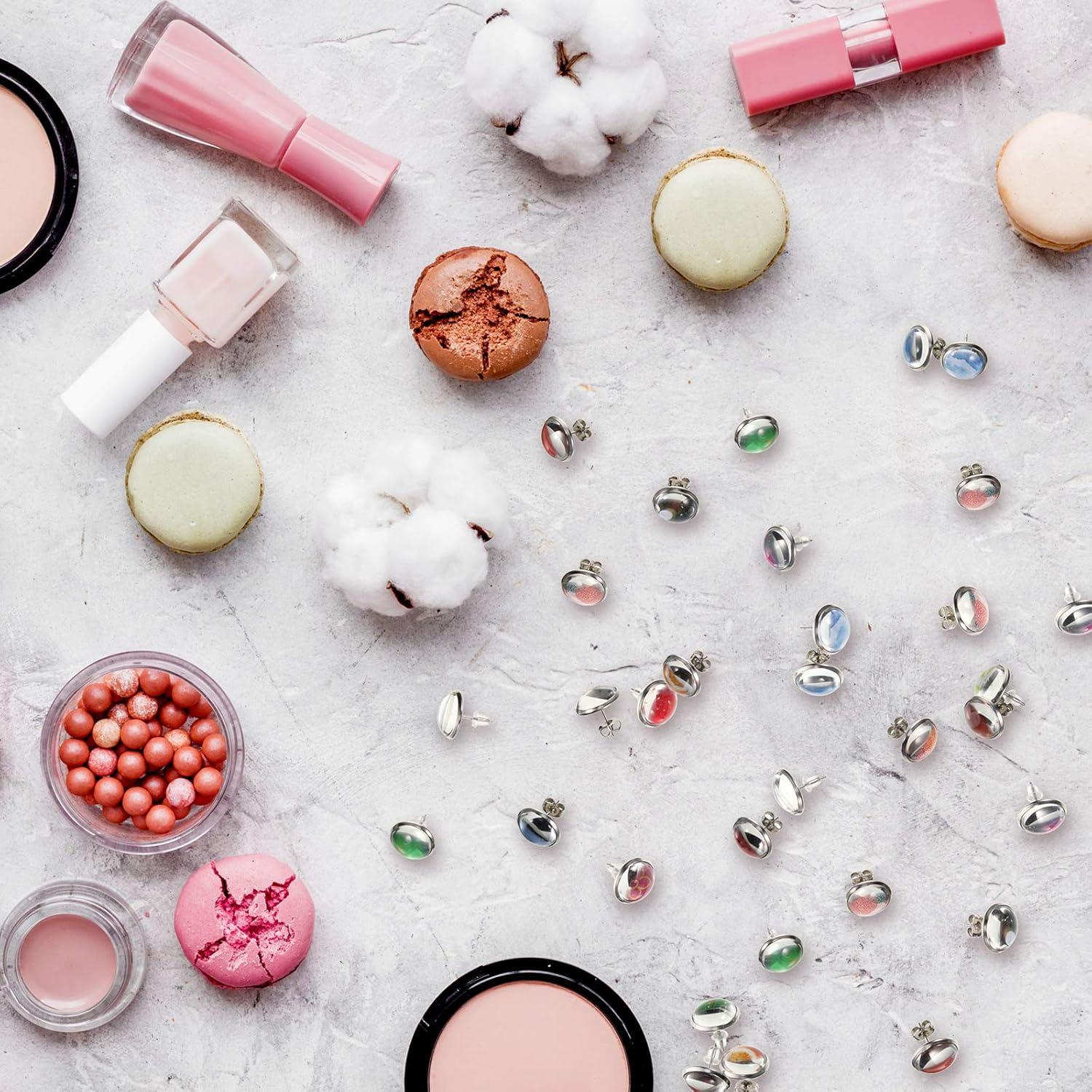 Kit de Aretes de Stud Hicarer 200 Piezas Acero Inoxidable 12 mm