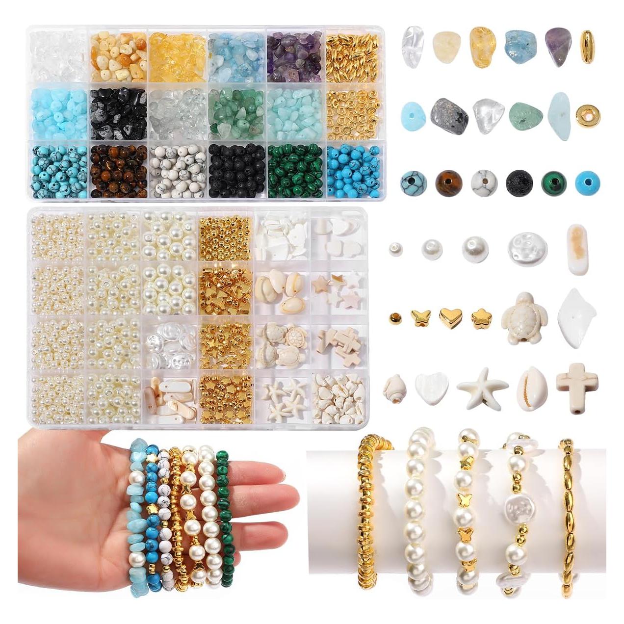 Kit de Fabricación de Joyería RACIOCK 2100 Piezas Perlas y Turquesa