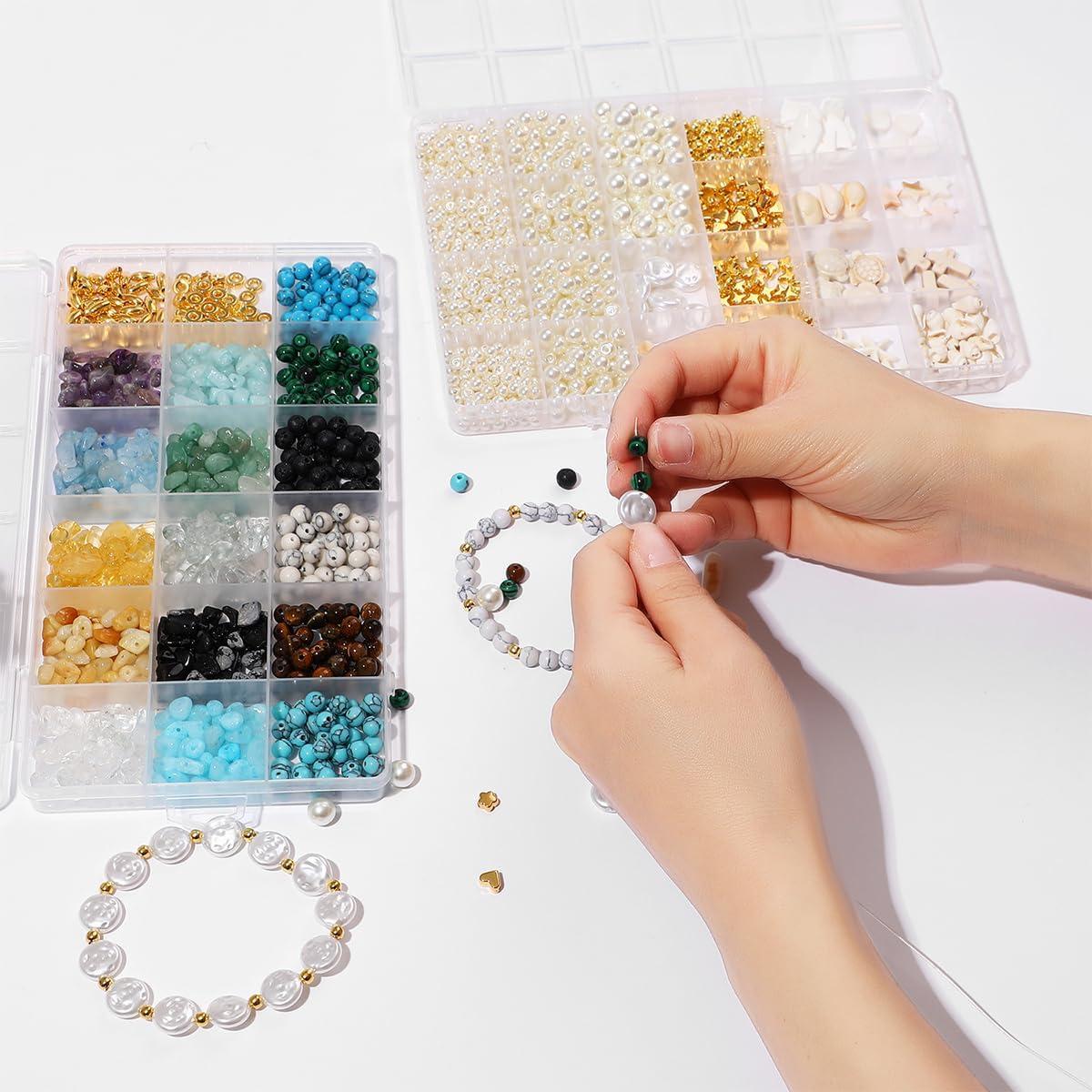 Kit de Fabricación de Joyería RACIOCK 2100 Piezas Perlas y Turquesa