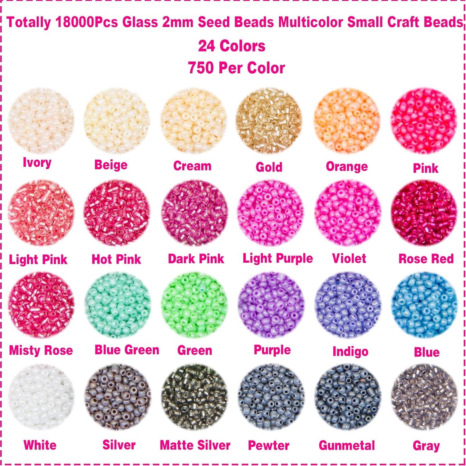 Kit de Cuentas de Semilla EuTengHao 18000 Piezas 2mm Vidrio