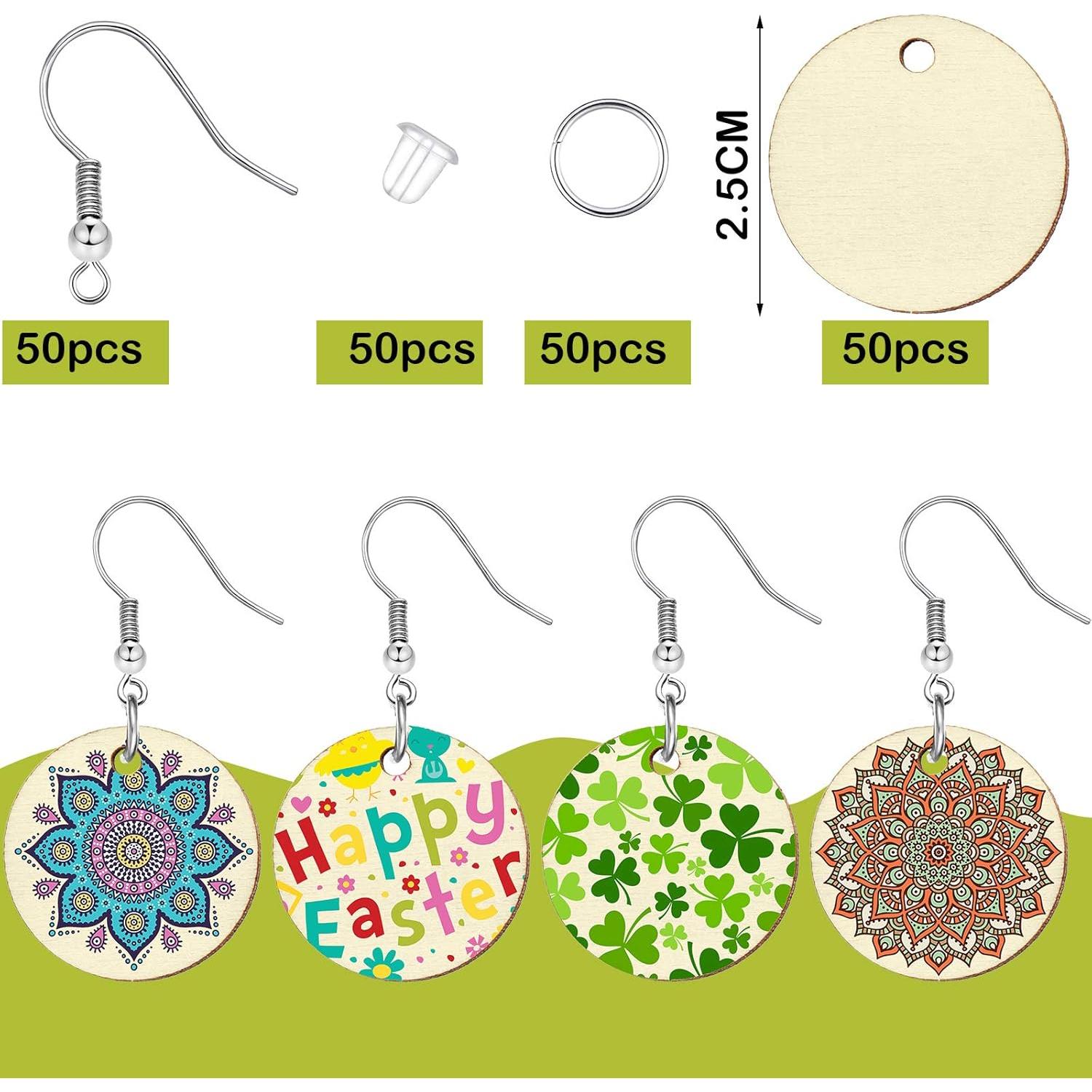 Kit de Pendientes de Madera Hicarer 200 Piezas DIY 5.08 cm