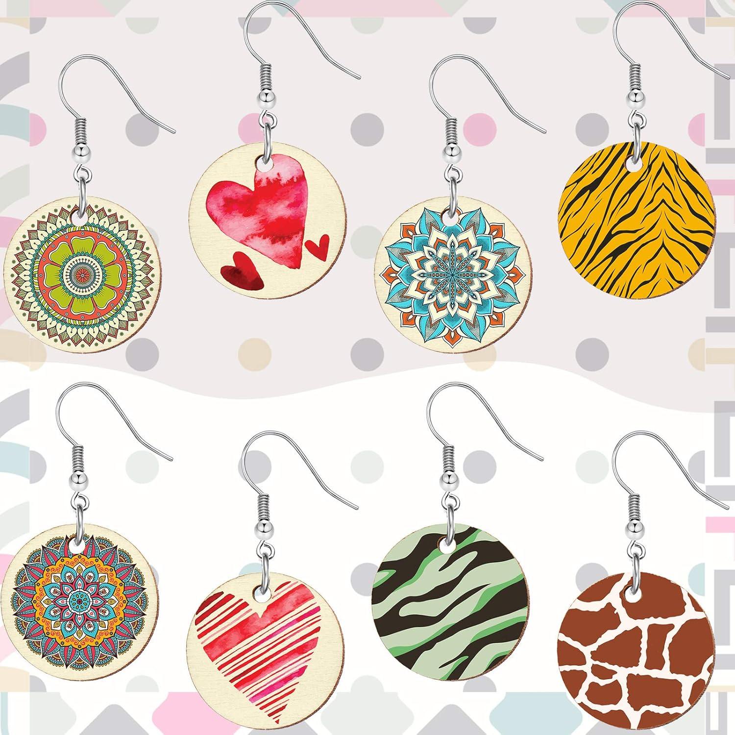 Kit de Pendientes de Madera Hicarer 200 Piezas DIY 5.08 cm