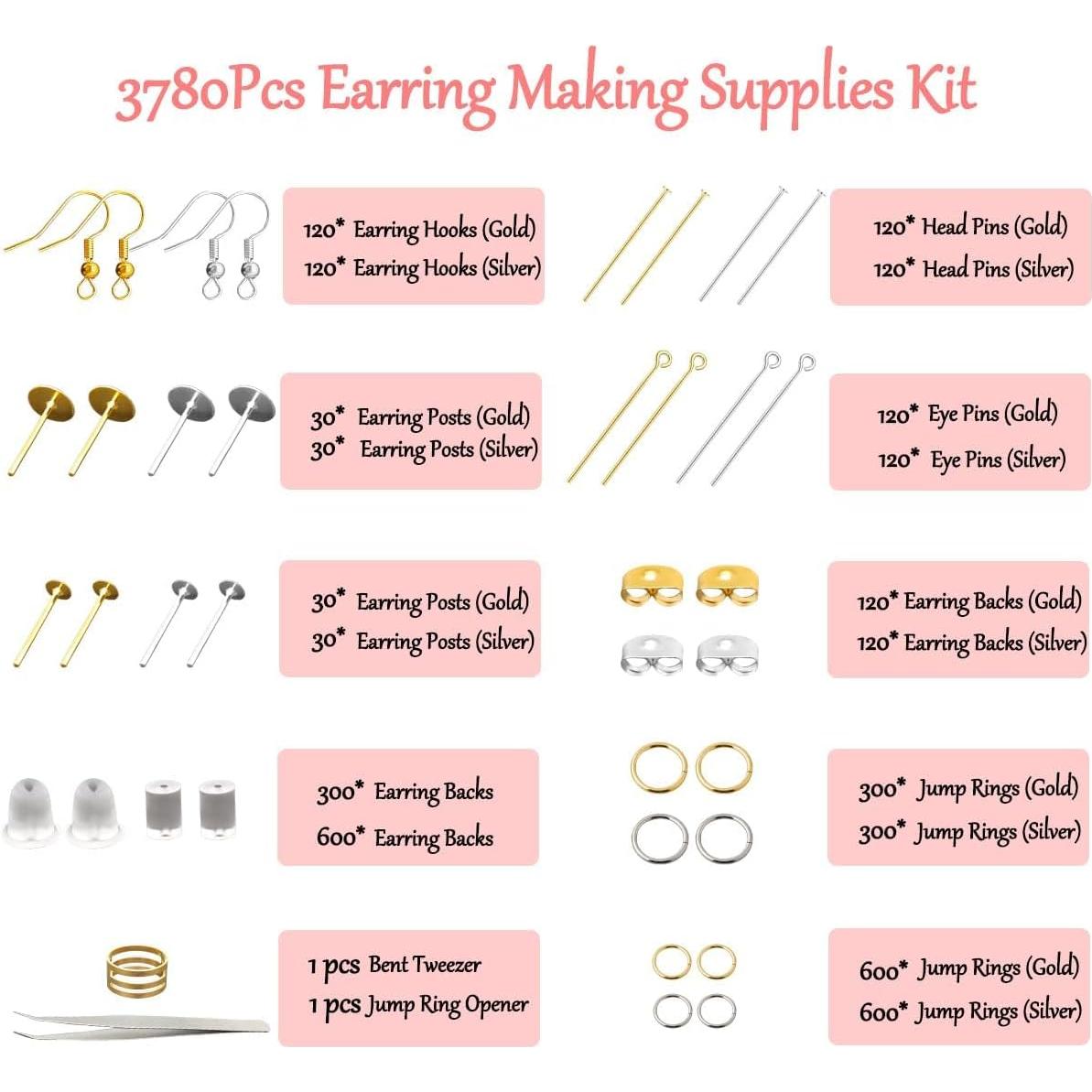 Kit de Suministros para Hacer Pendientes Naturahand 3780 Piezas