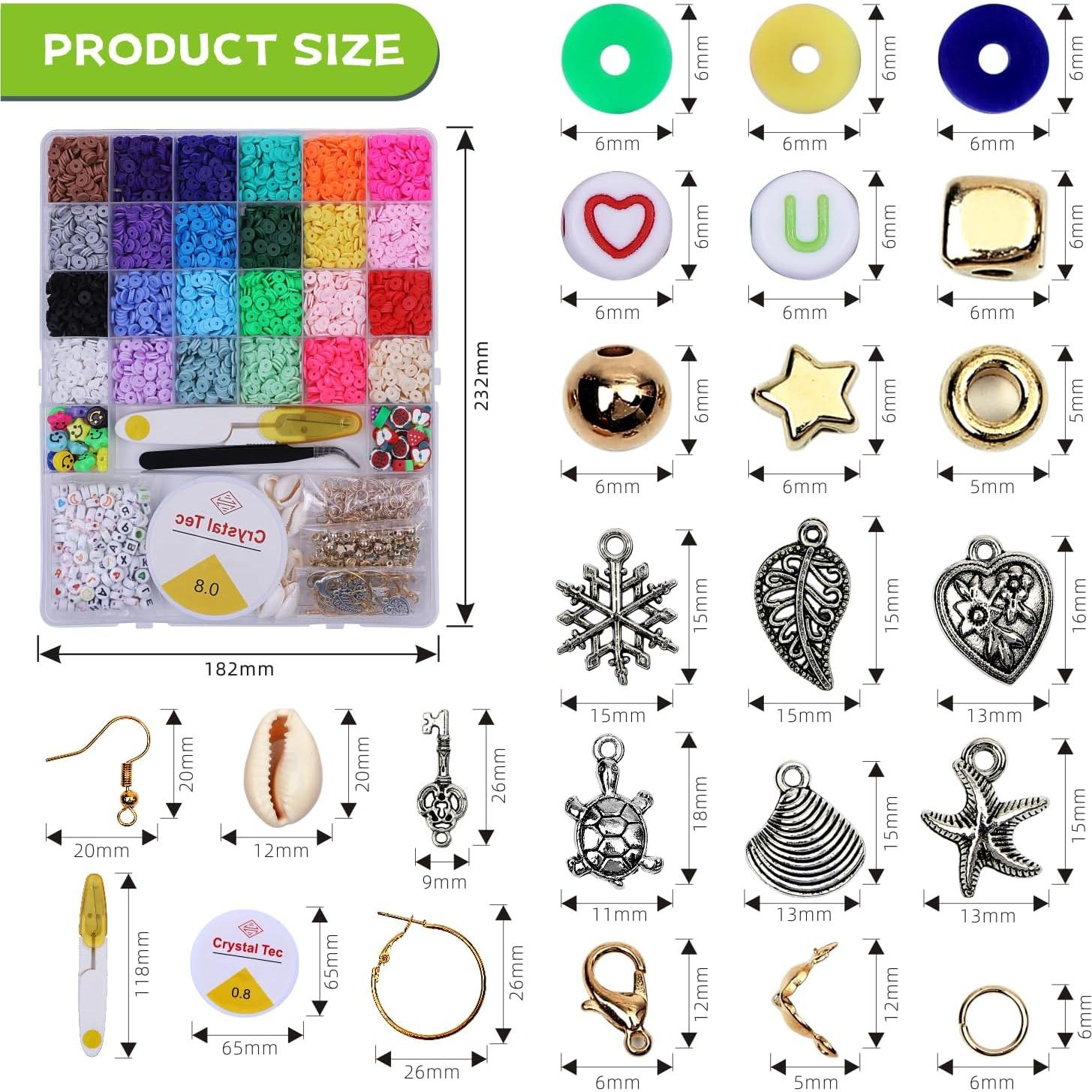 Kit de Joyería EYENICE 6000 Piezas Cuentas de Arcilla DIY