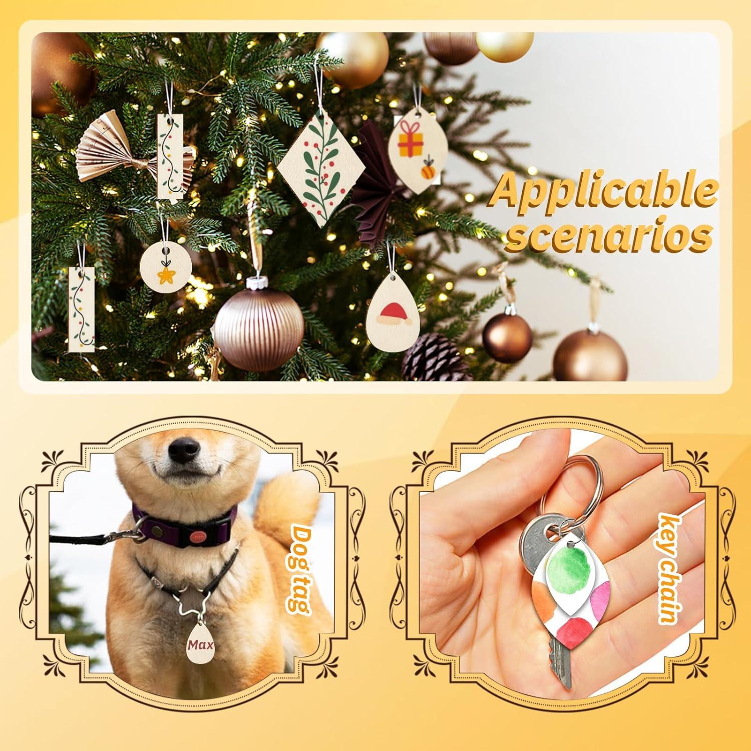 HAPY SHOP 300 Piezas Pendientes de Madera DIY 5 Formas