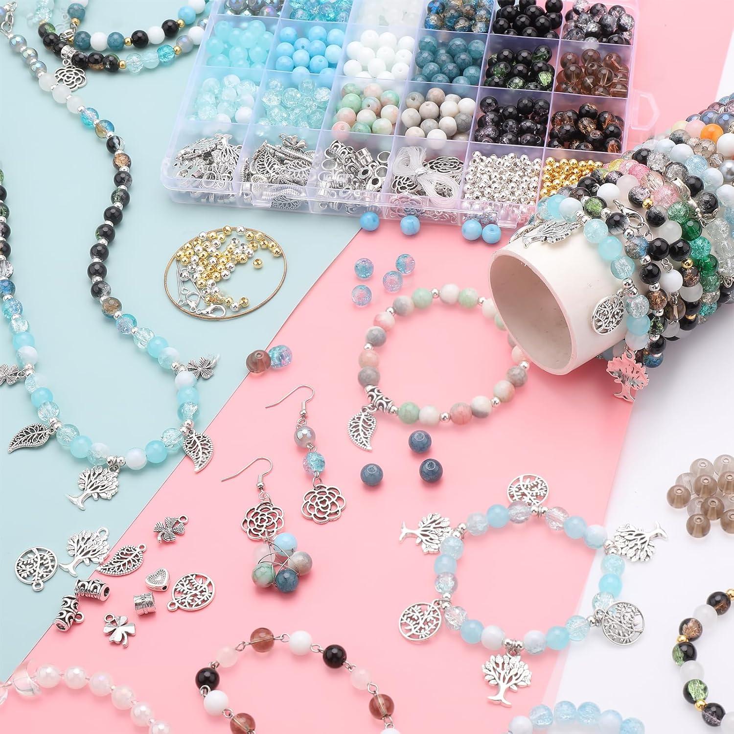 Kit de Fabricación de Pulseras KINGSHINE 810 Piezas 8mm Vidrio