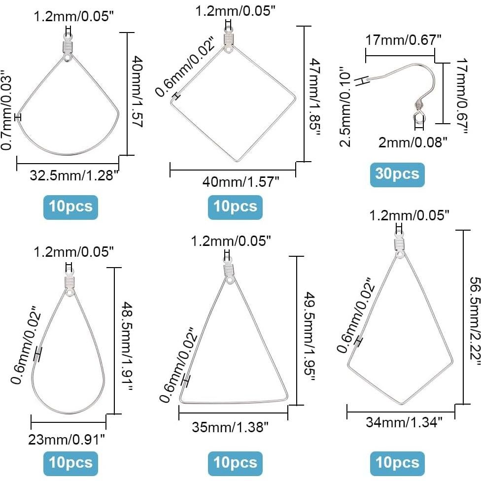 Kit de Ganchos de Aretes Hipoalergénicos UNICRAFTALE 180pcs