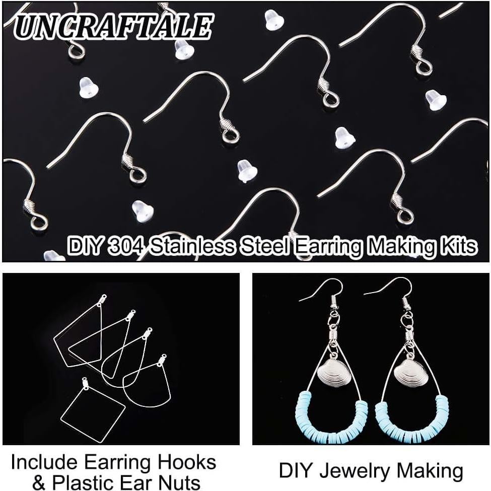Kit de Ganchos de Aretes Hipoalergénicos UNICRAFTALE 180pcs