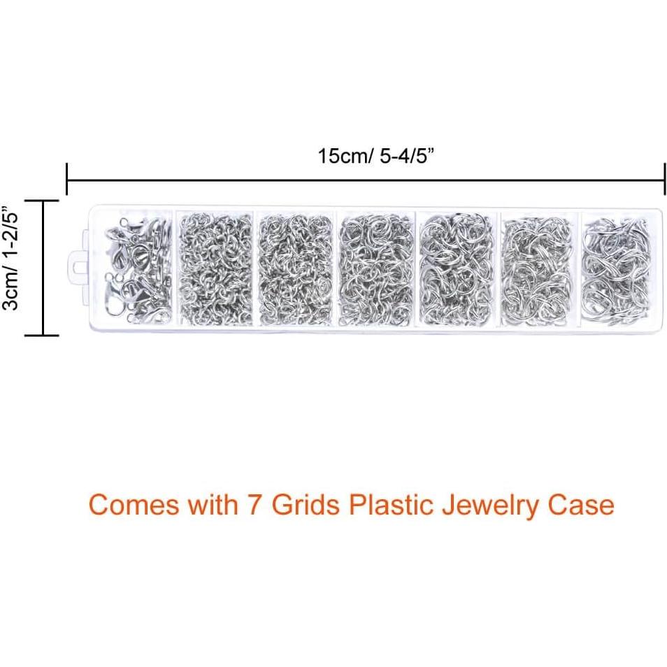 Kit de Joyería Paxcoo 1500 Piezas: Anillas de Salto y Alicates