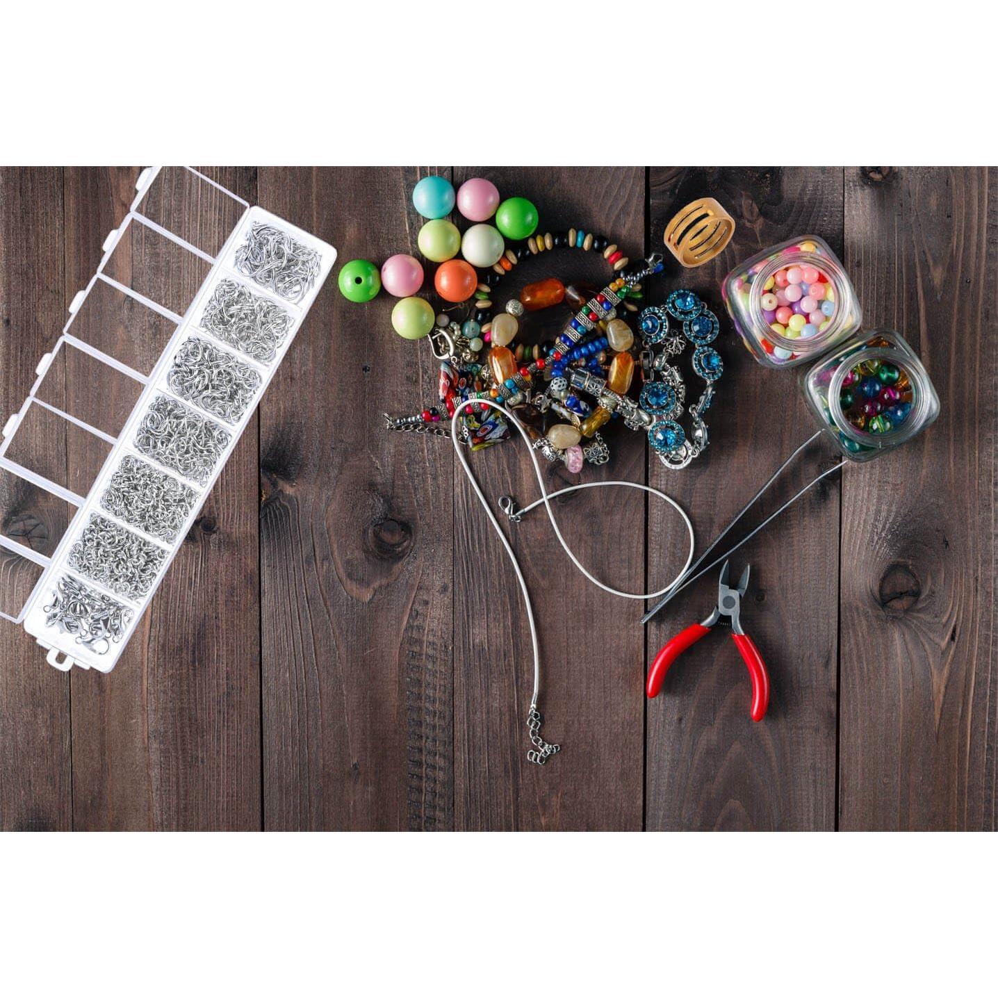 Kit de Joyería Paxcoo 1500 Piezas: Anillas de Salto y Alicates