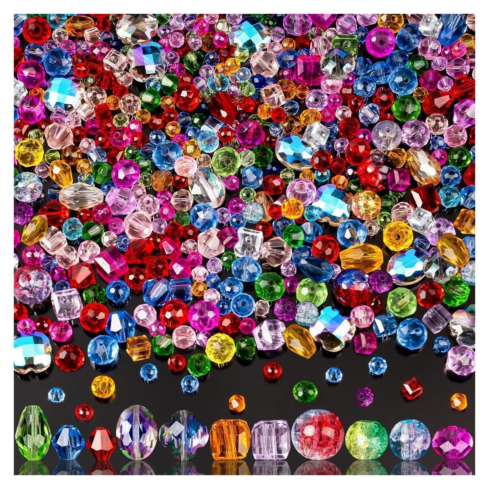 636 Perlas de Cristal Arcoíris OuMuaMua para Joyería DIY