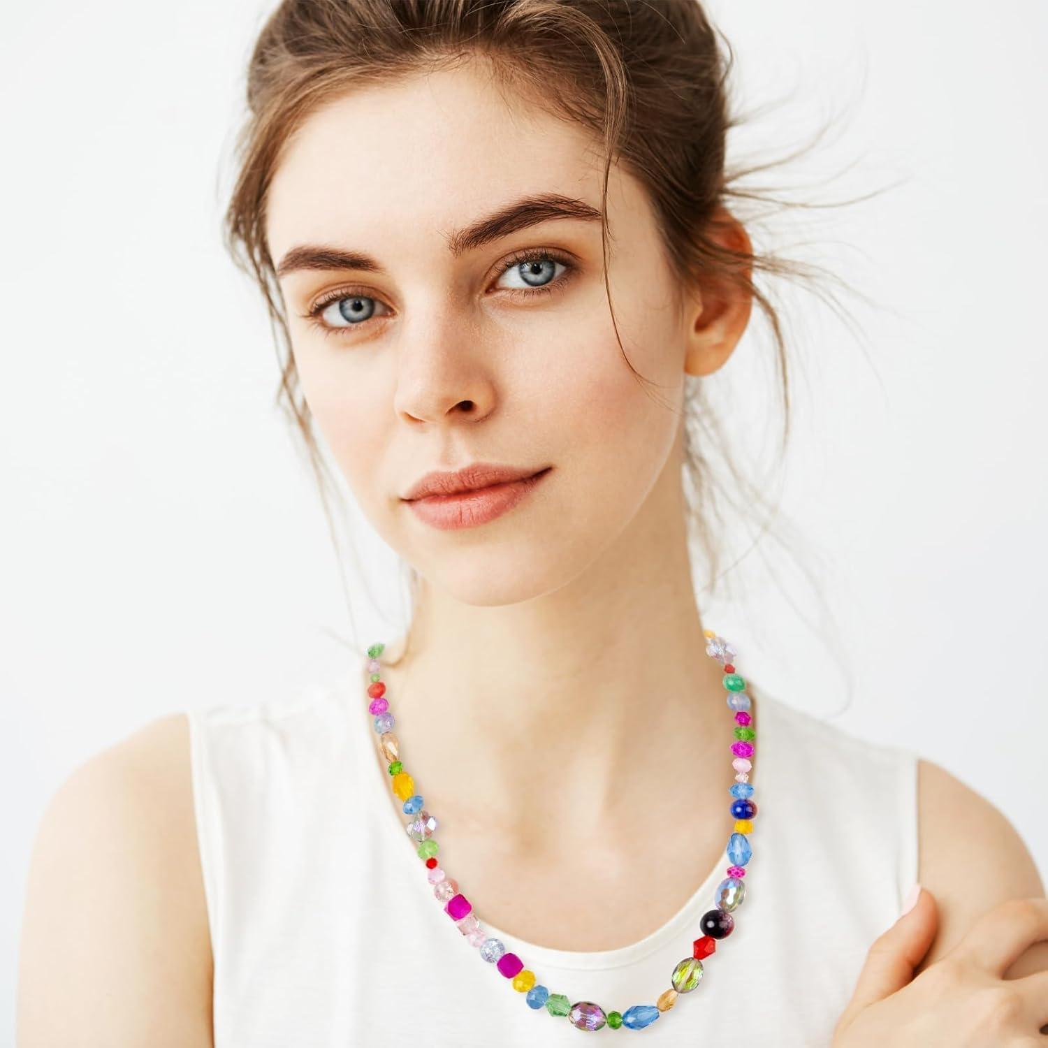 636 Perlas de Cristal Arcoíris OuMuaMua para Joyería DIY