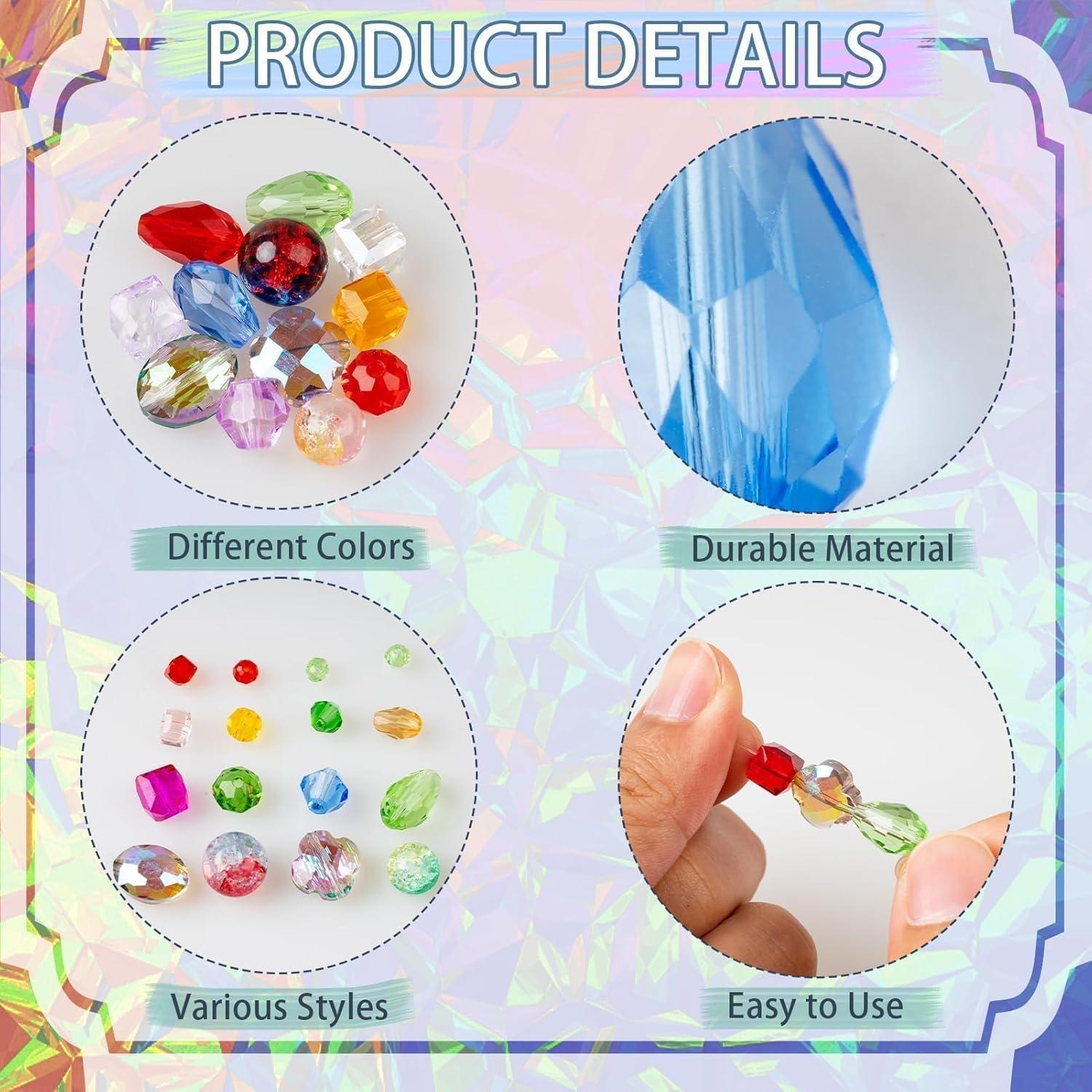 636 Perlas de Cristal Arcoíris OuMuaMua para Joyería DIY