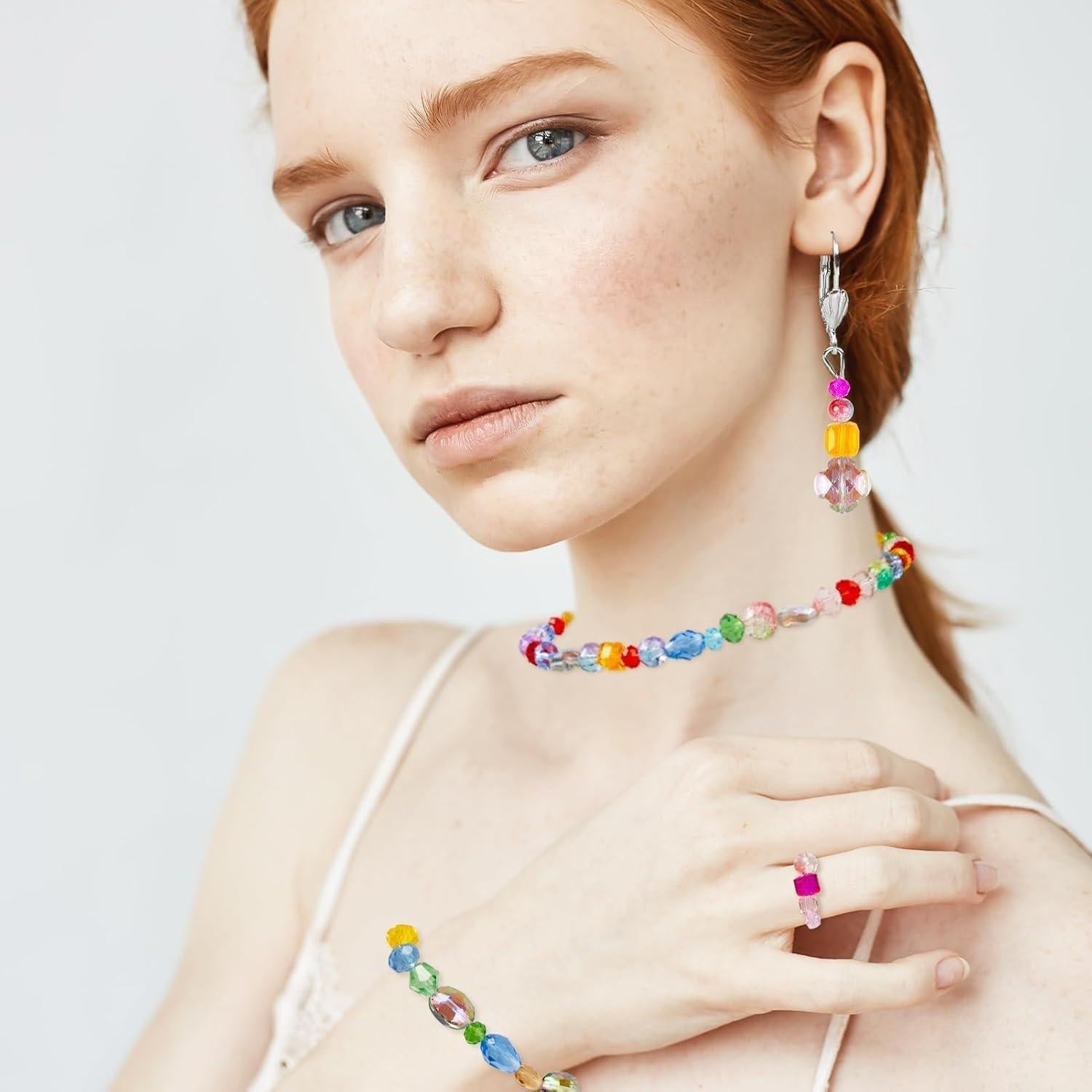 636 Perlas de Cristal Arcoíris OuMuaMua para Joyería DIY