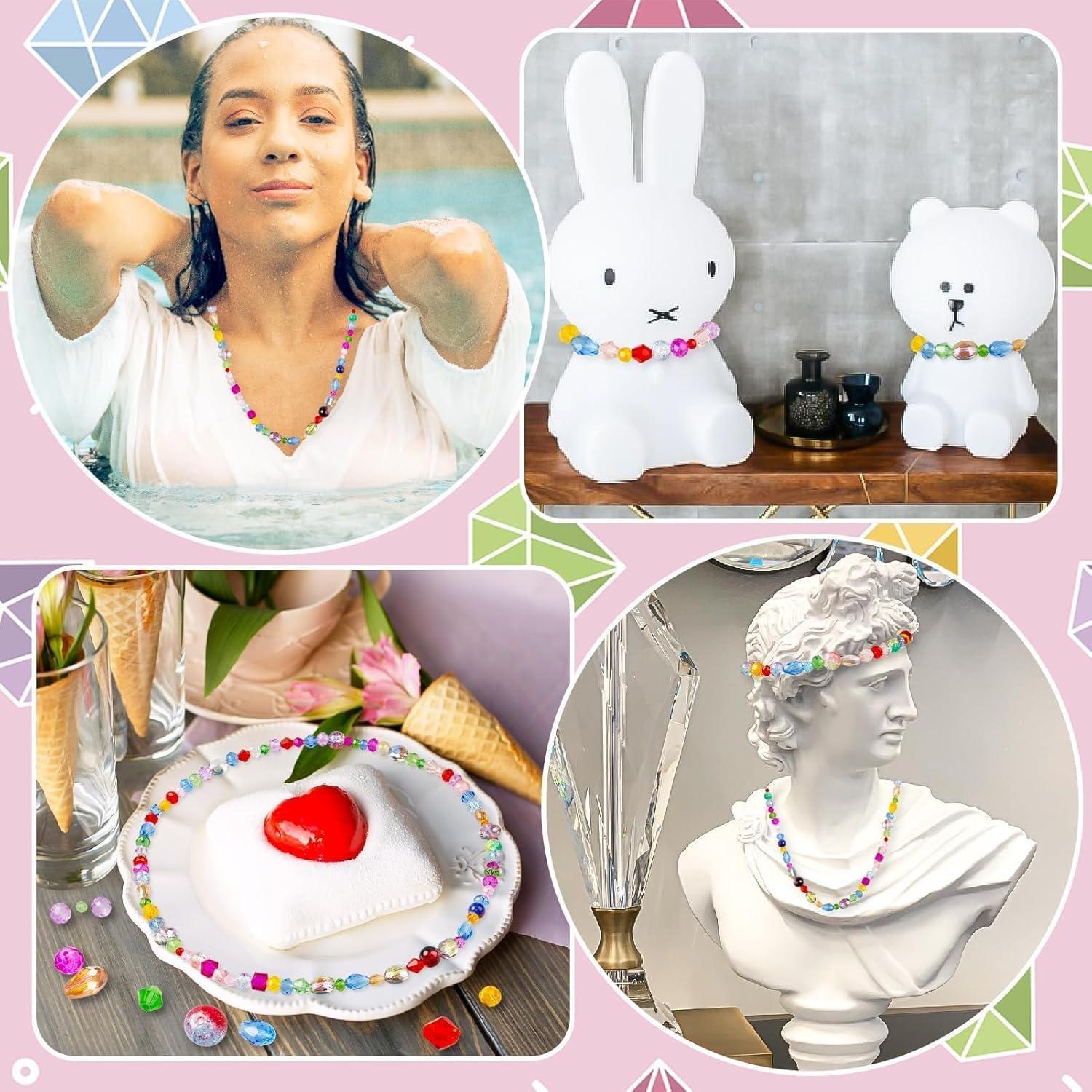 636 Perlas de Cristal Arcoíris OuMuaMua para Joyería DIY