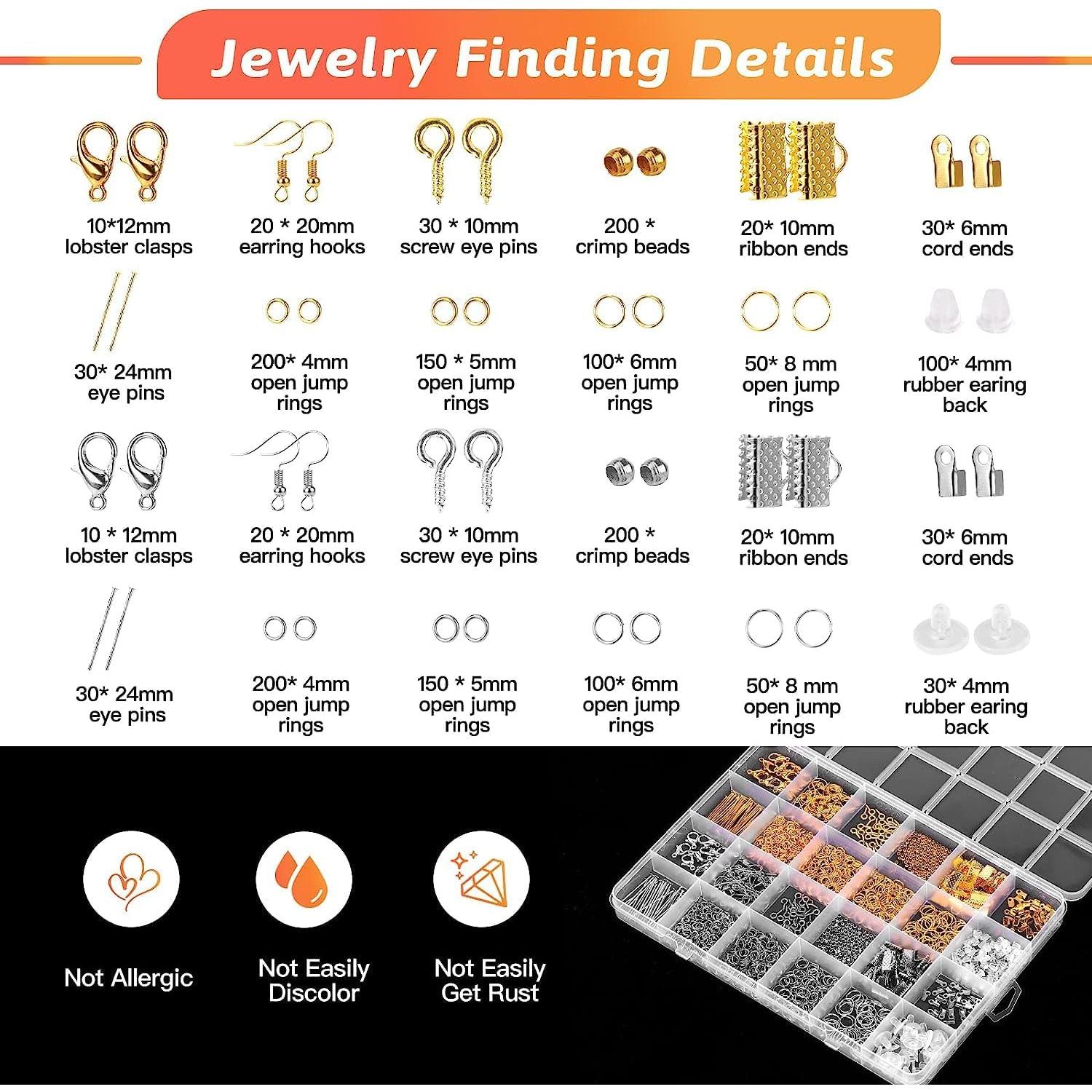 Kit de Fabricación de Joyas Giwaelro con 3 Alicates y Lupa 4X